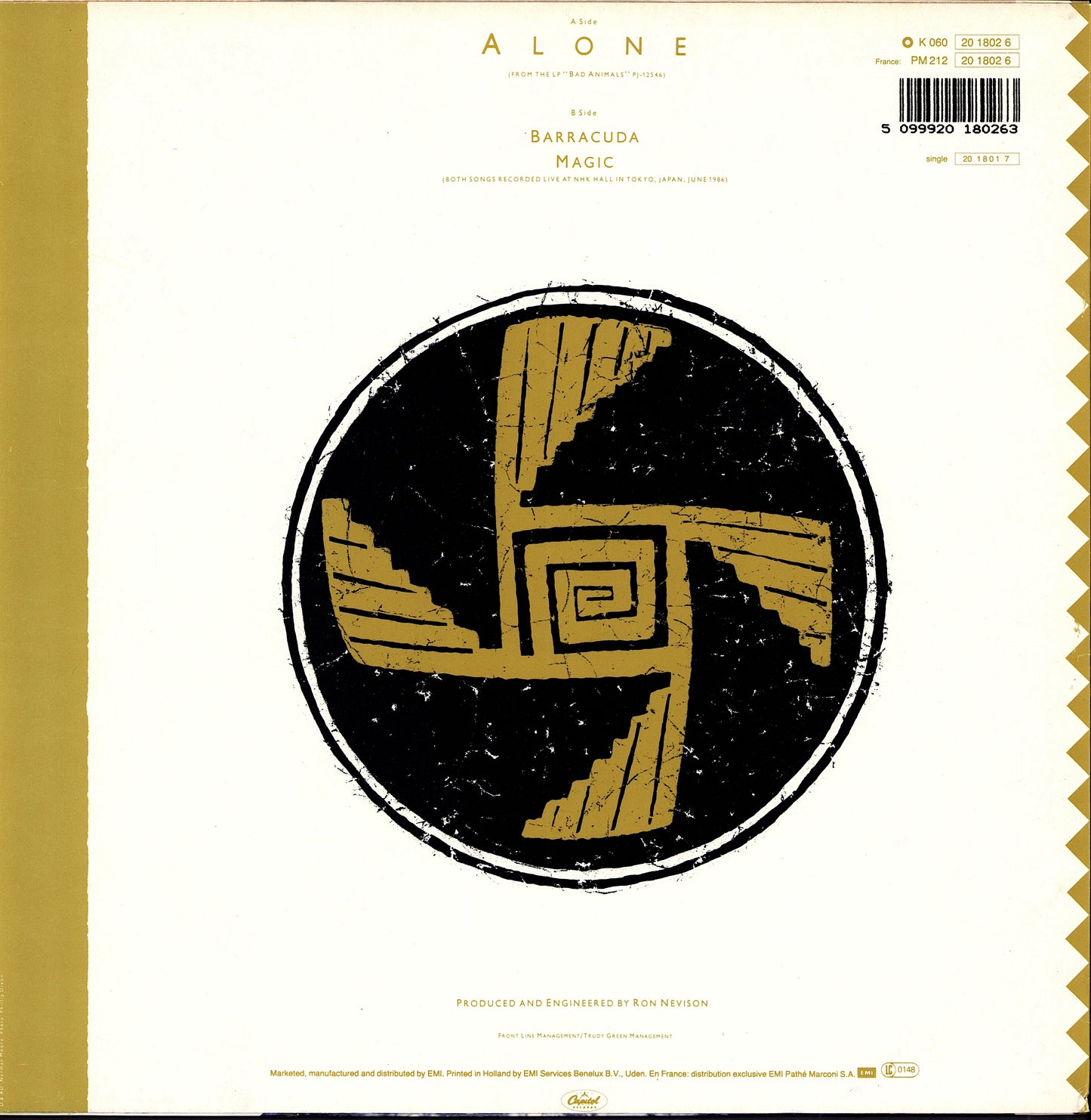 Heart – Alone Vinyl 12" | EU Original | 1987