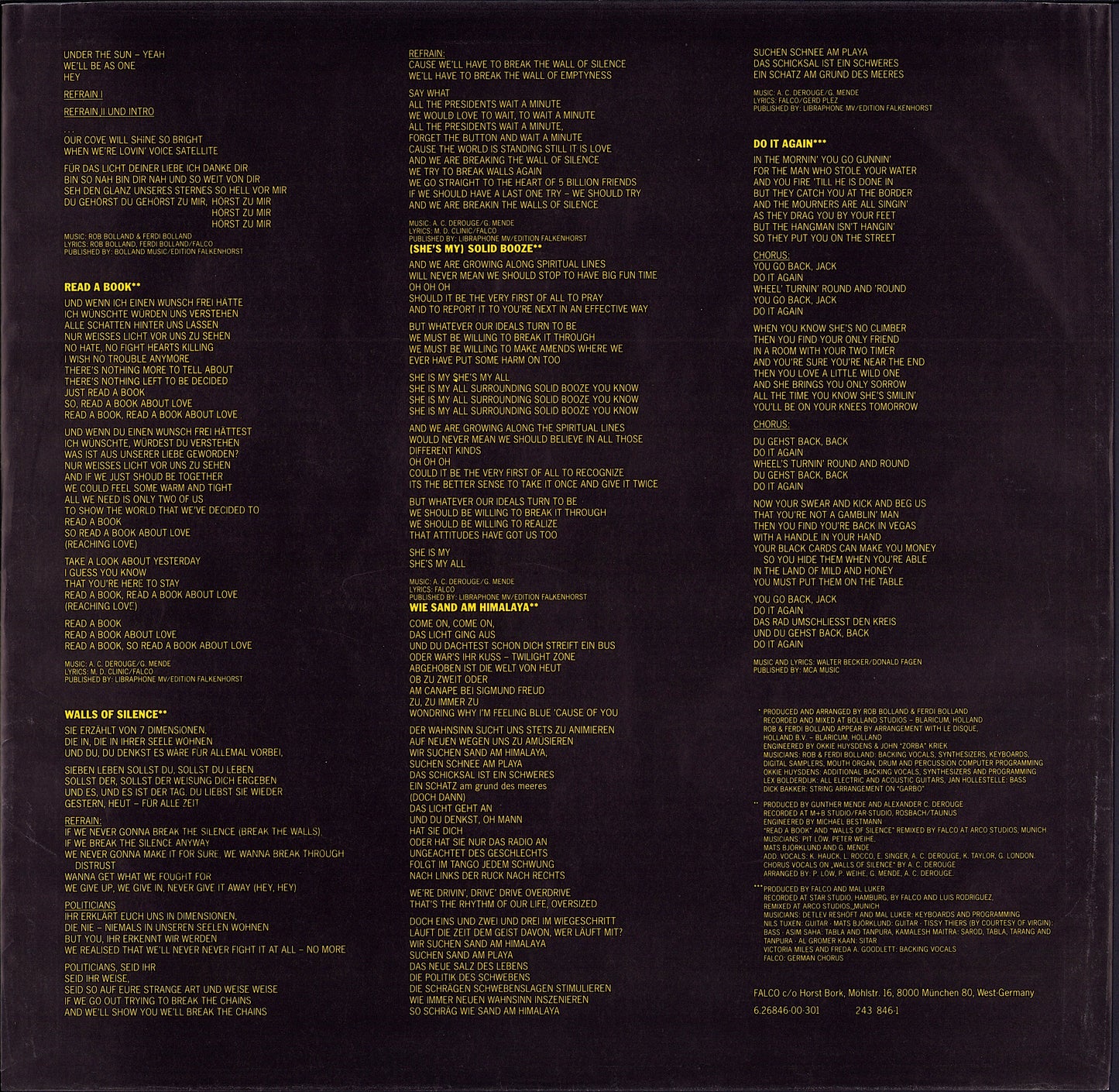 Falco - Wiener Blut Vinyl LP