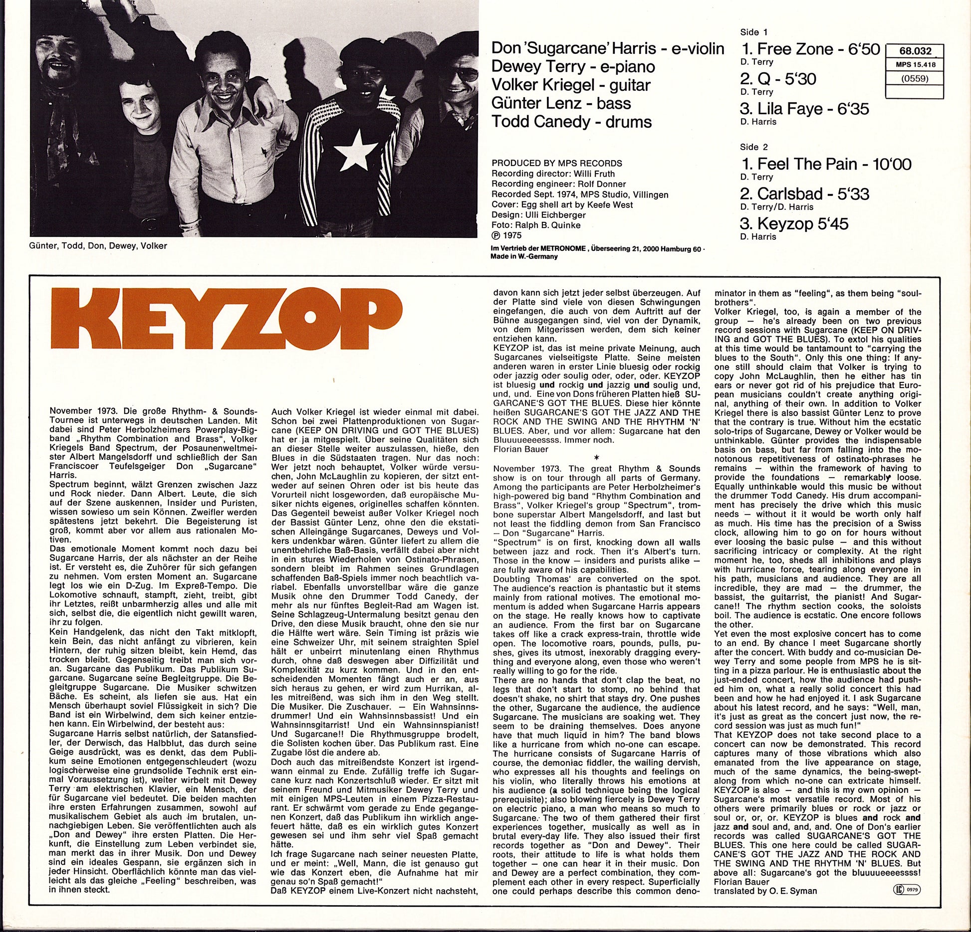 Don Sugarcane Harris - Keyzop Vinyl LP