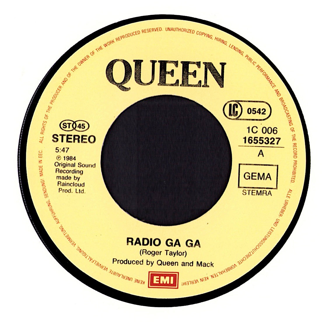 Queen – Radio Ga Ga Vinyl 7" | DE Original | 1984