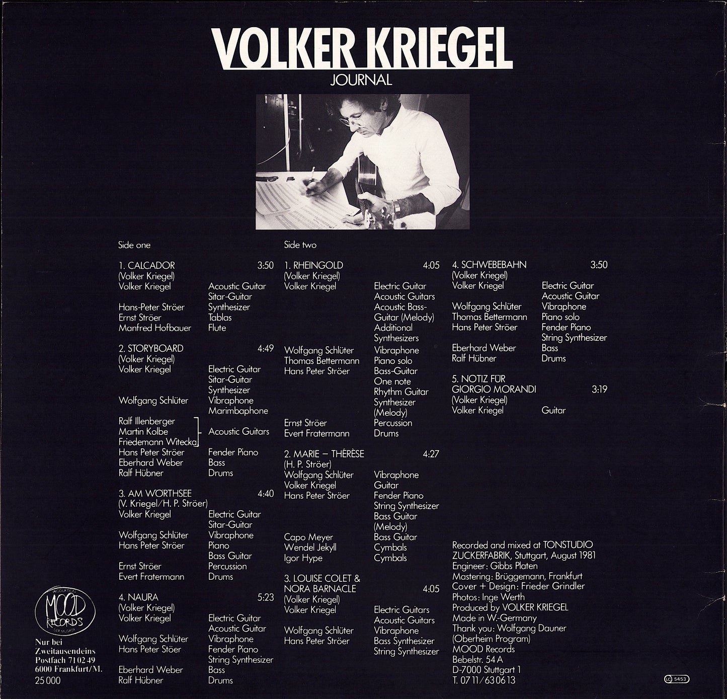 Volker Kriegel - Journal Vinyl LP