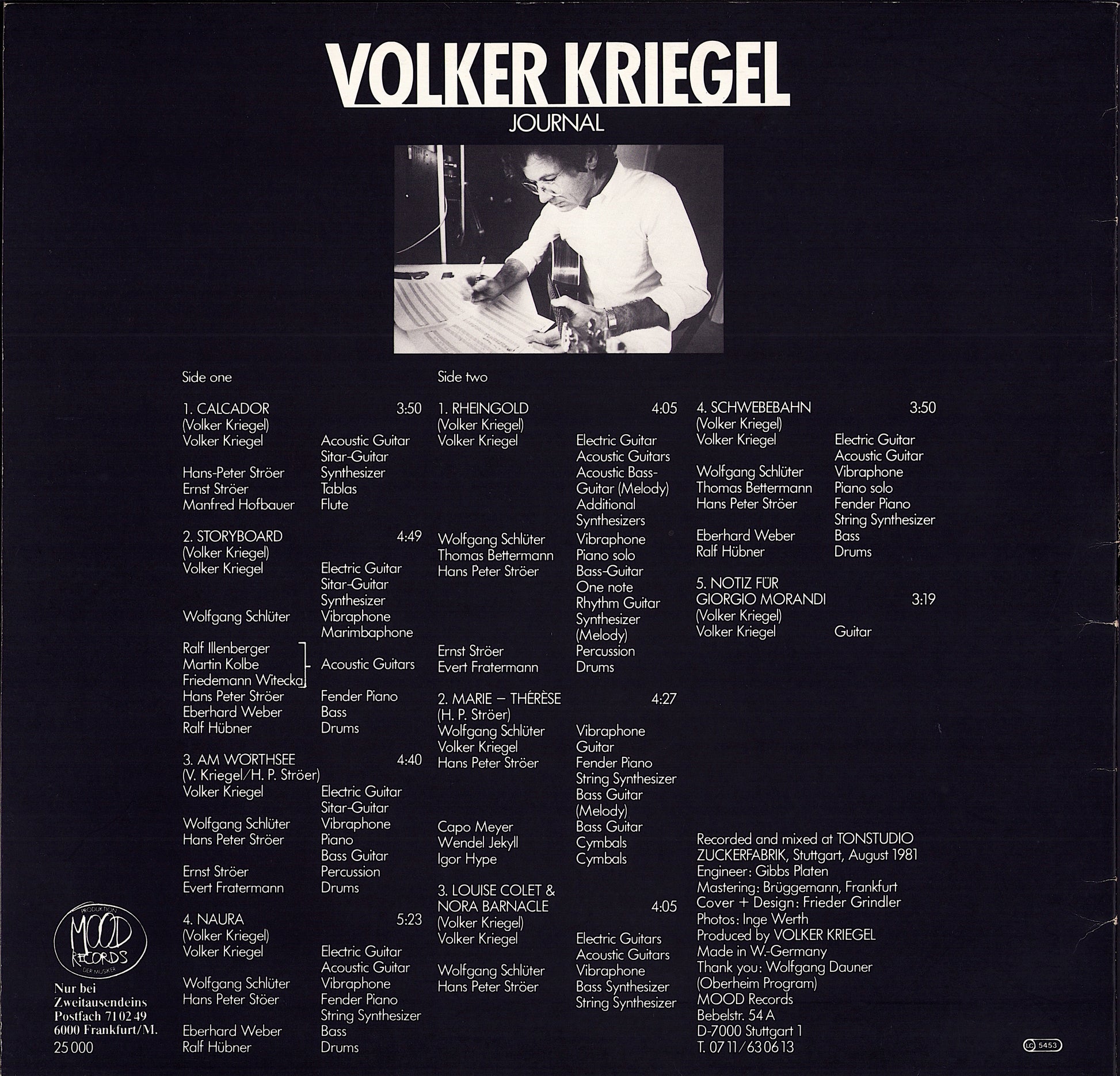 Volker Kriegel - Journal Vinyl LP