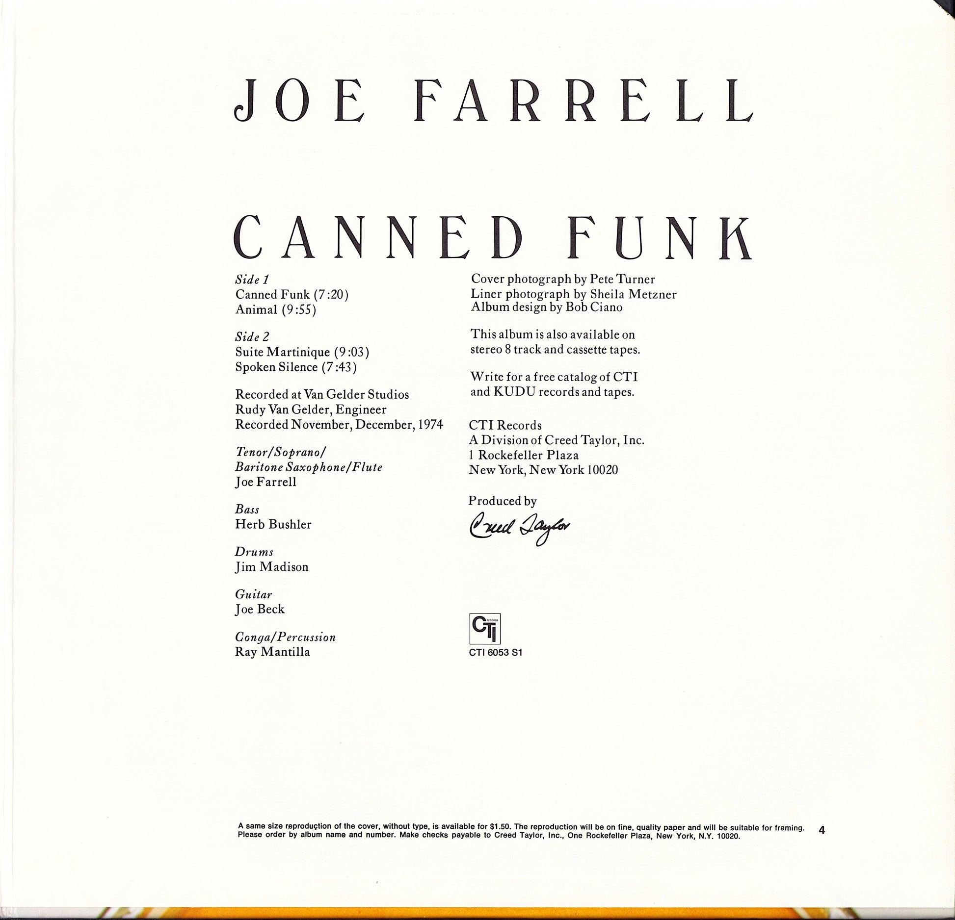 Joe Farrell - Canned Funk Vinyl LP