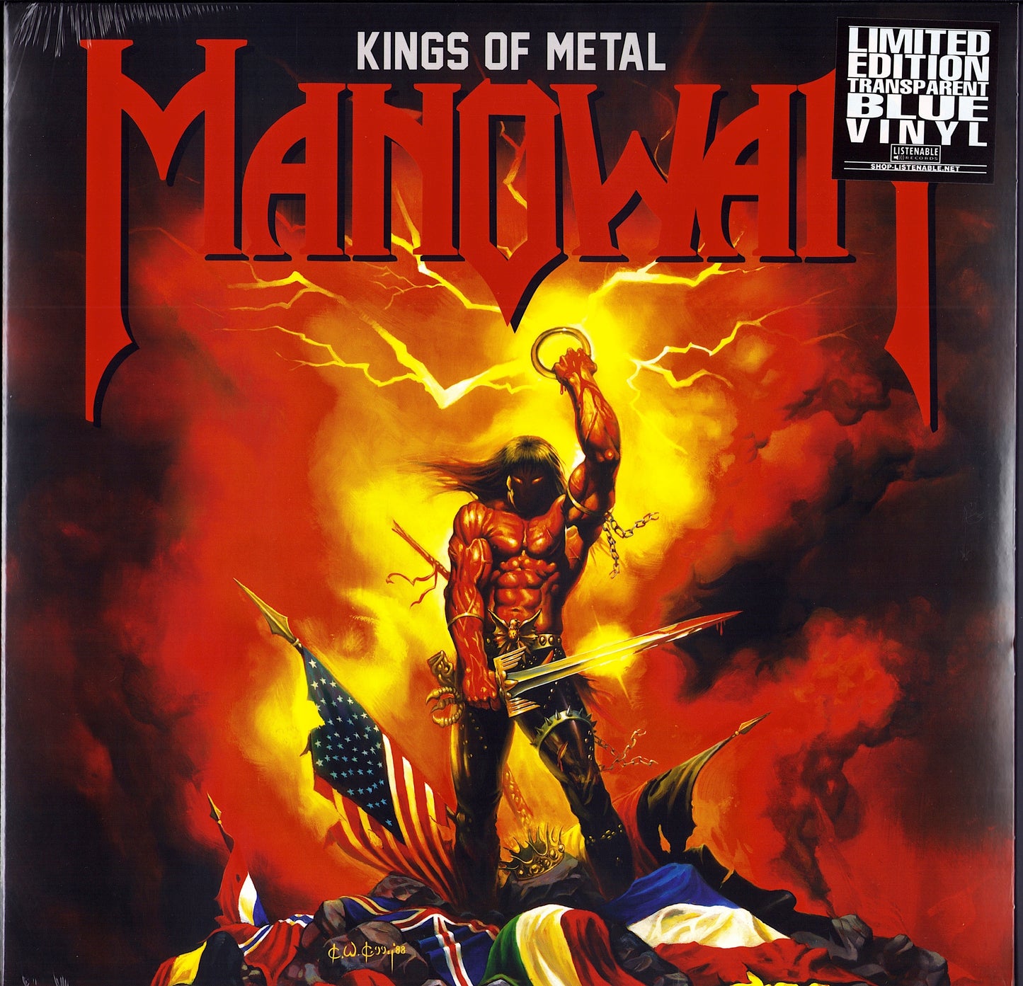 Manowar - Kings Of Metal Transparent Blue Vinyl LP