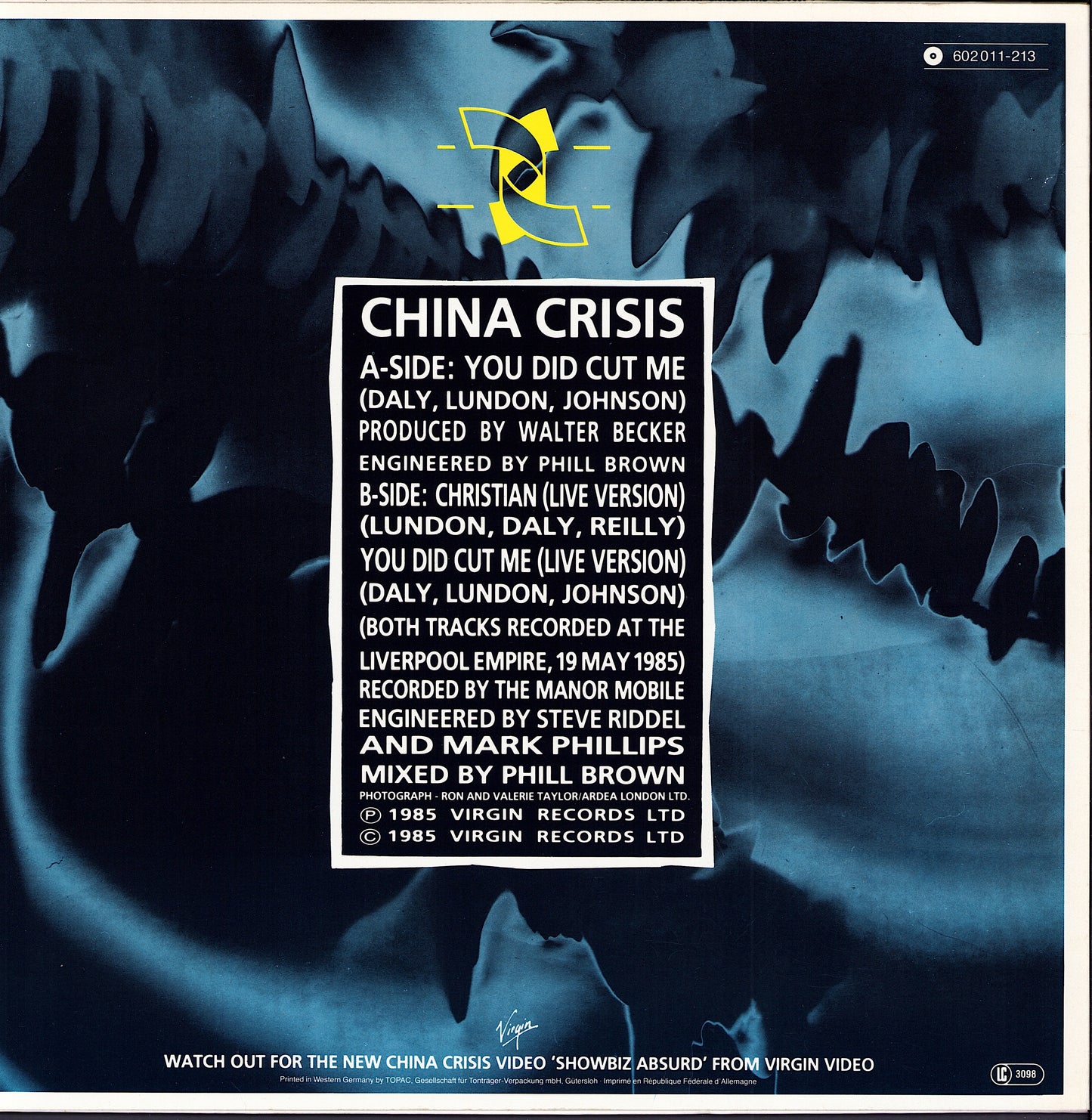 China Crisis - You Did Cut Me Vinyl 12" Maxi-Single
