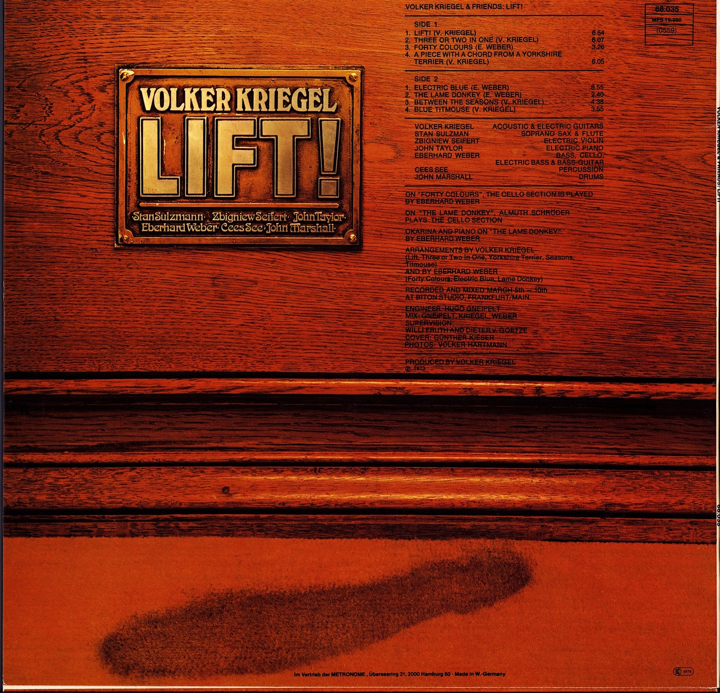 Volker Kriegel – Lift! Vinyl LP