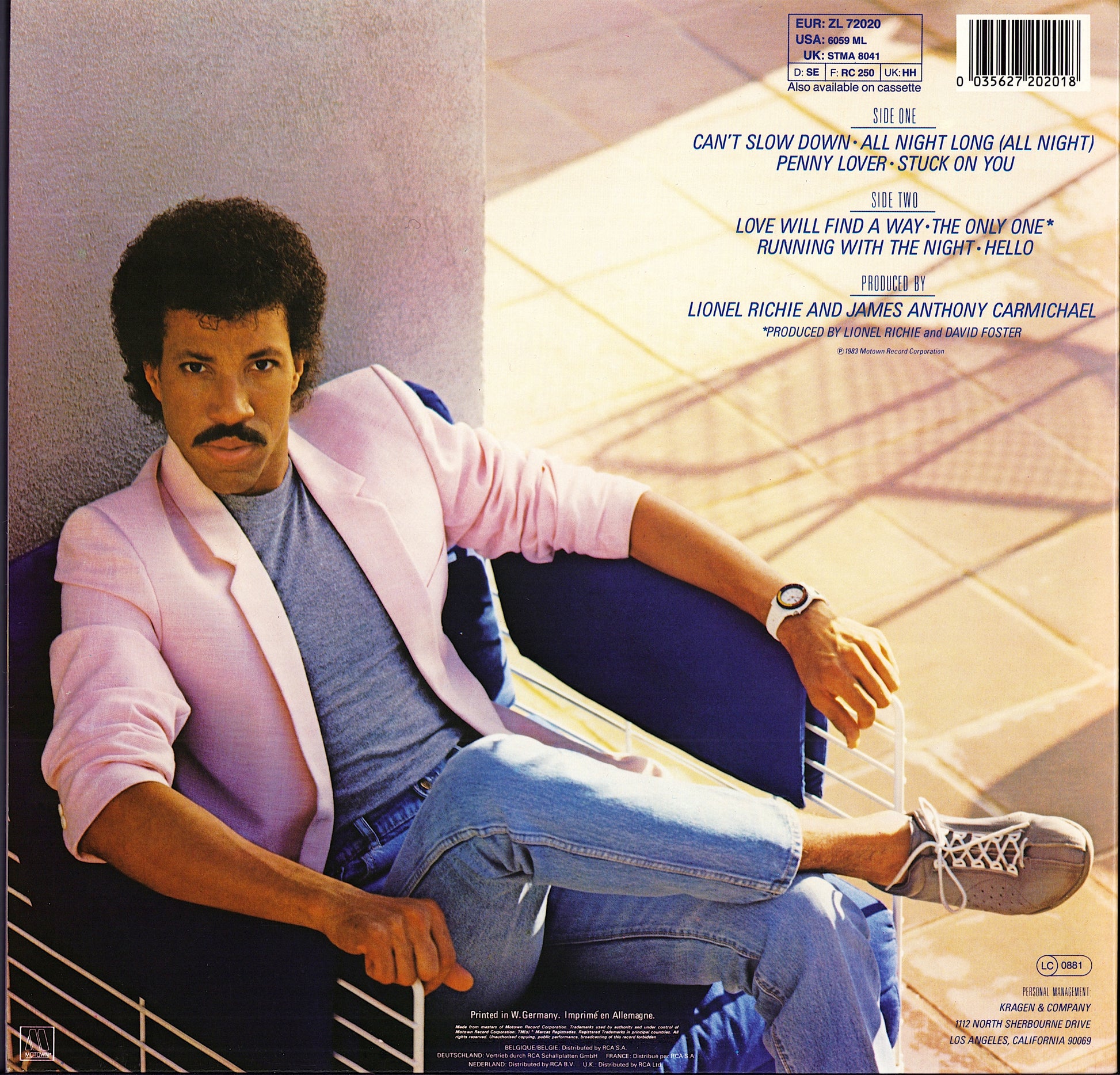 Lionel Richie - Can't Slow Down Vinyl LP