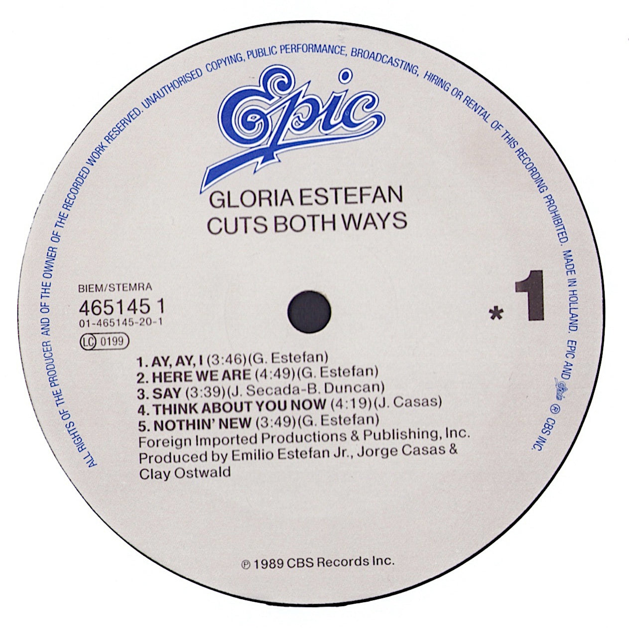 Gloria Estefan - Cuts Both Ways Vinyl LP
