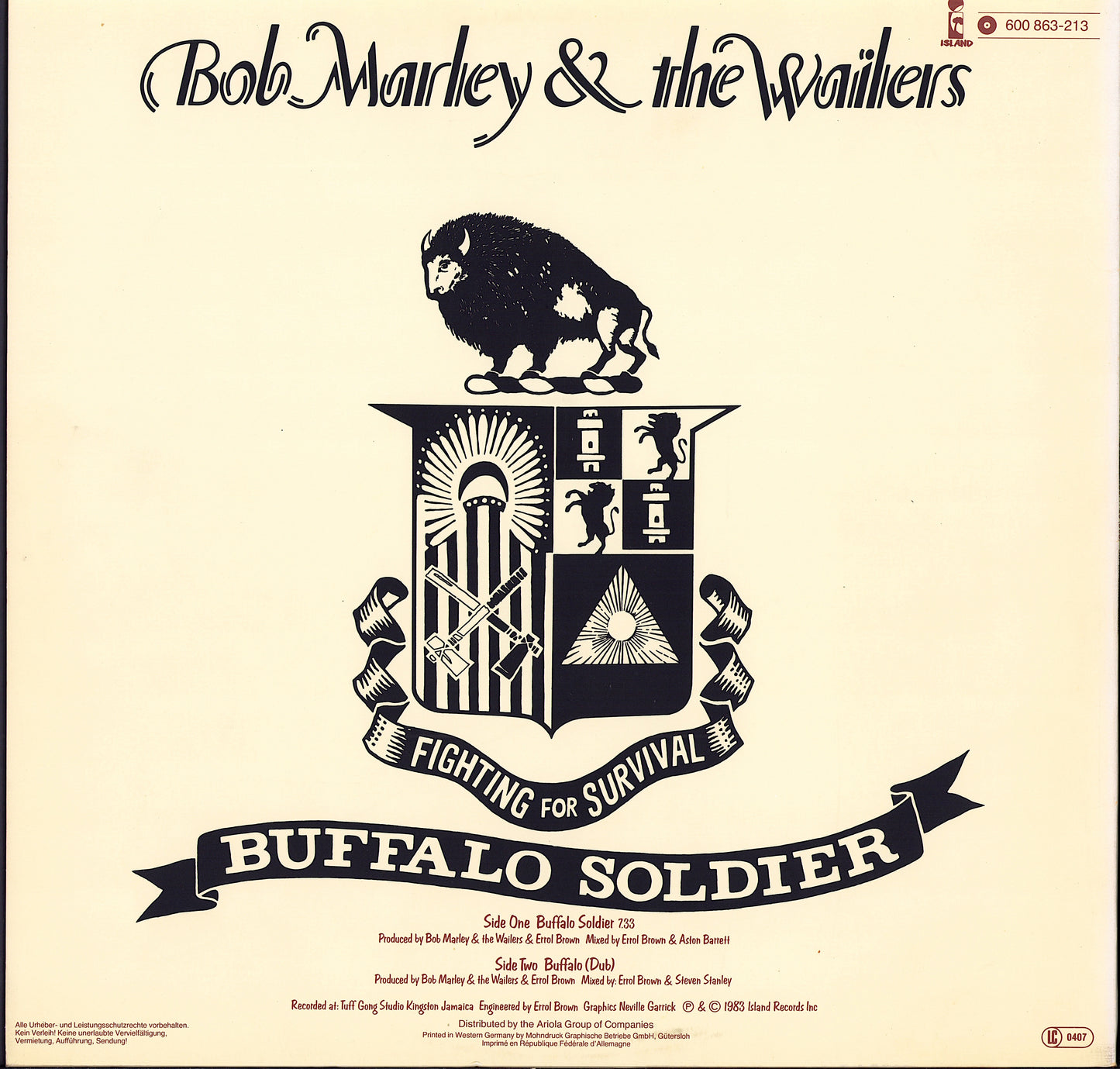 Bob Marley & The Wailers ‎- Buffalo Soldier Vinyl 12" Maxi-Single