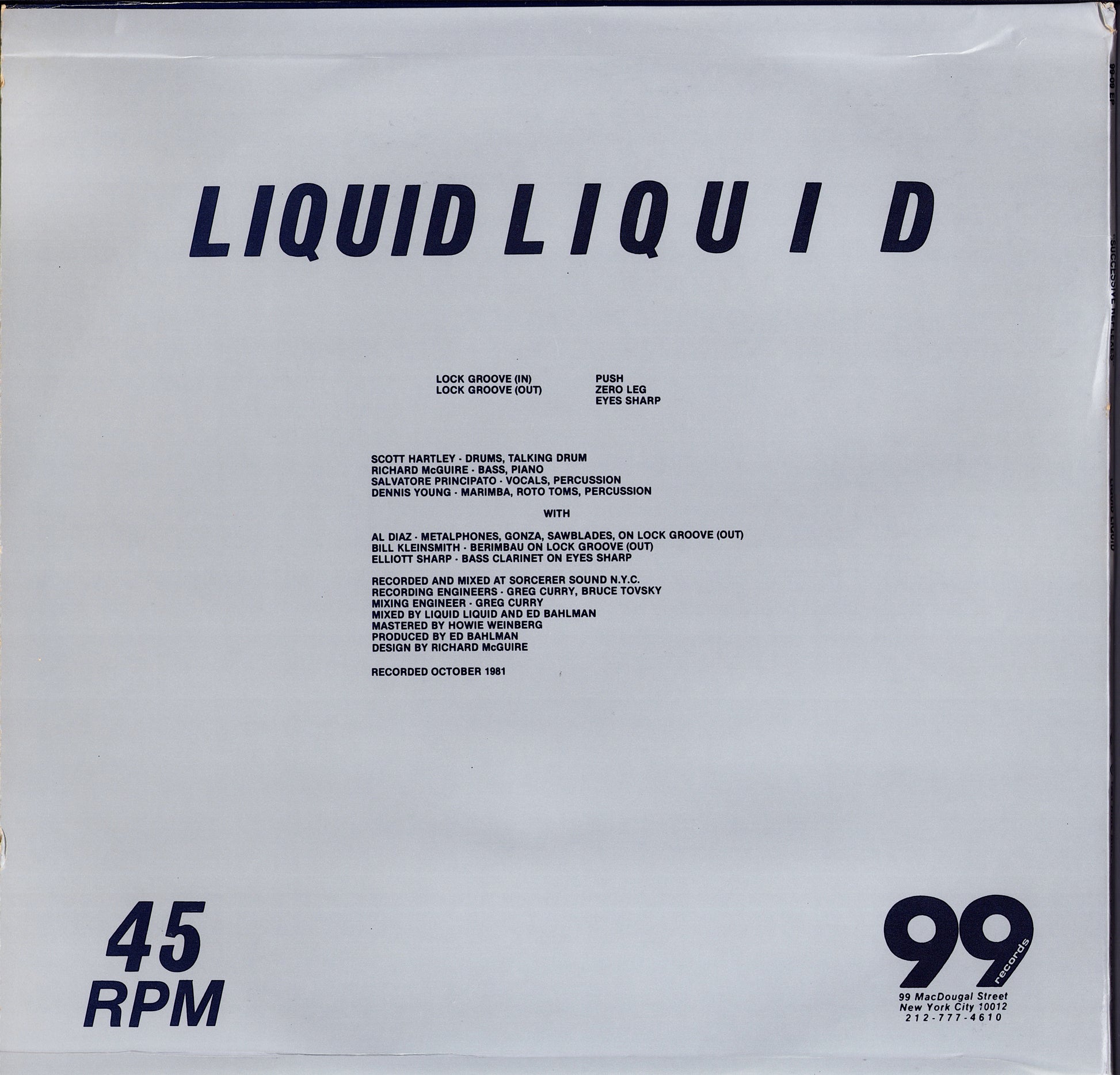 Liquid Liquid - Successive Reflexes Vinyl 12" EP