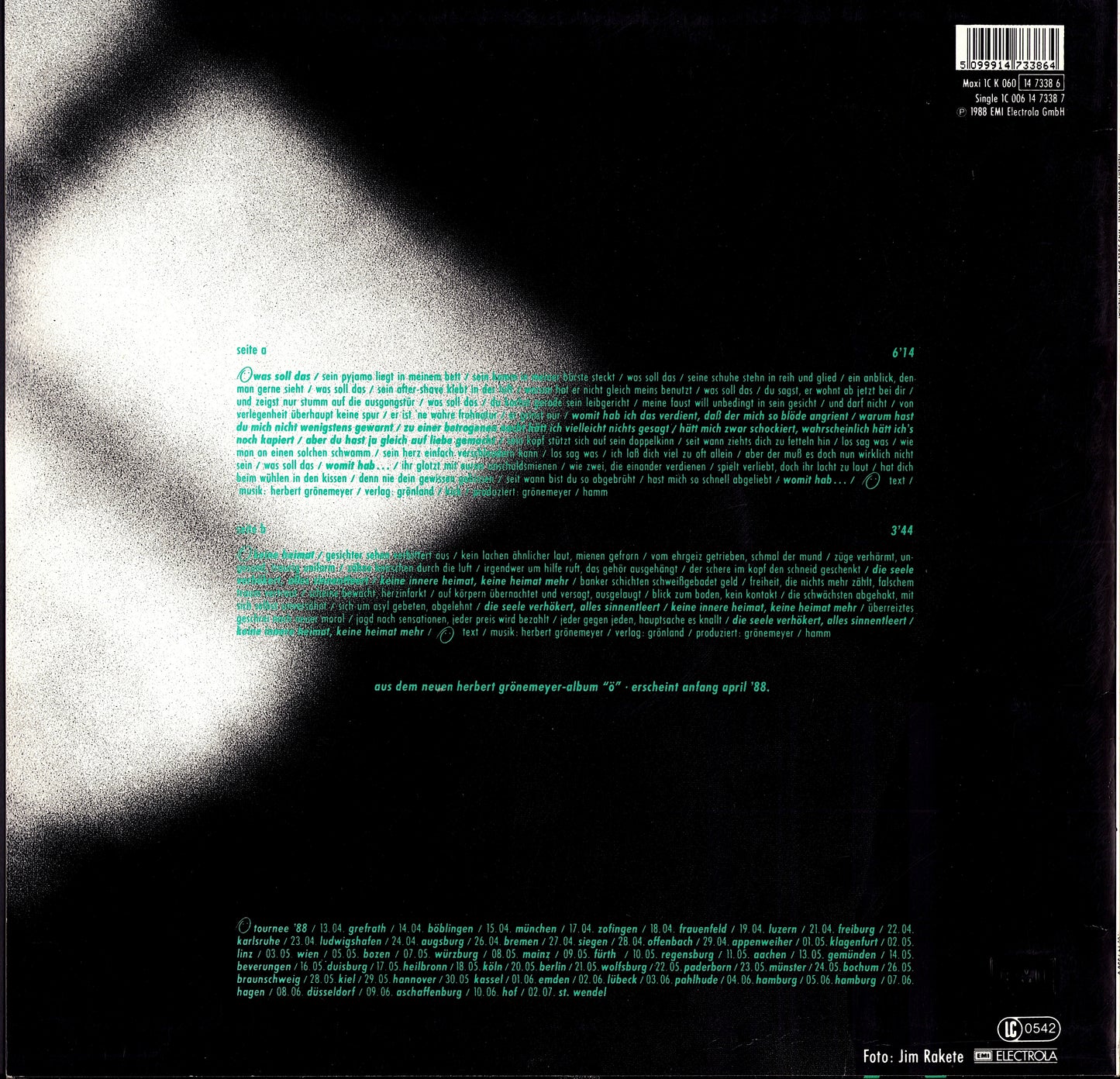 Herbert Grönemeyer – Was Soll Das Verlängerter Neumix Vinyl 12" | Germany Original | 1988