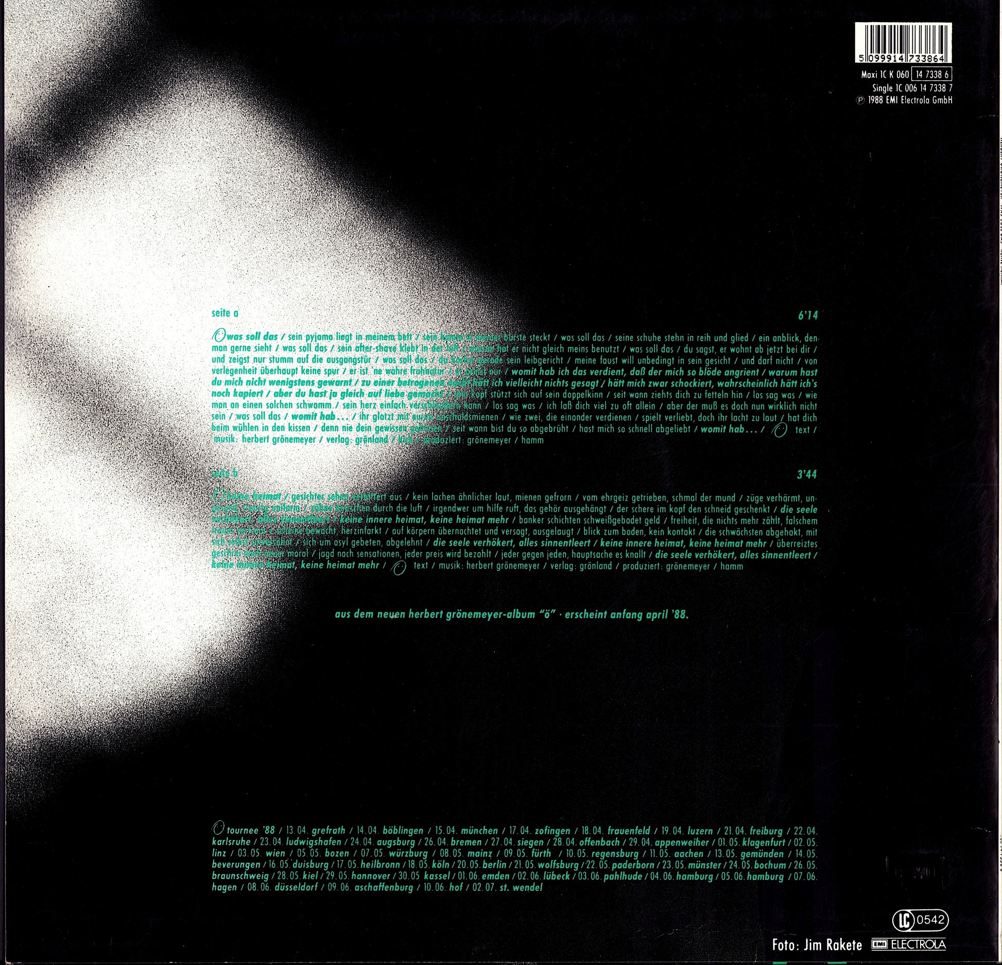 Herbert Grönemeyer – Was Soll Das Verlängerter Neumix Vinyl 12" | Germany Original | 1988