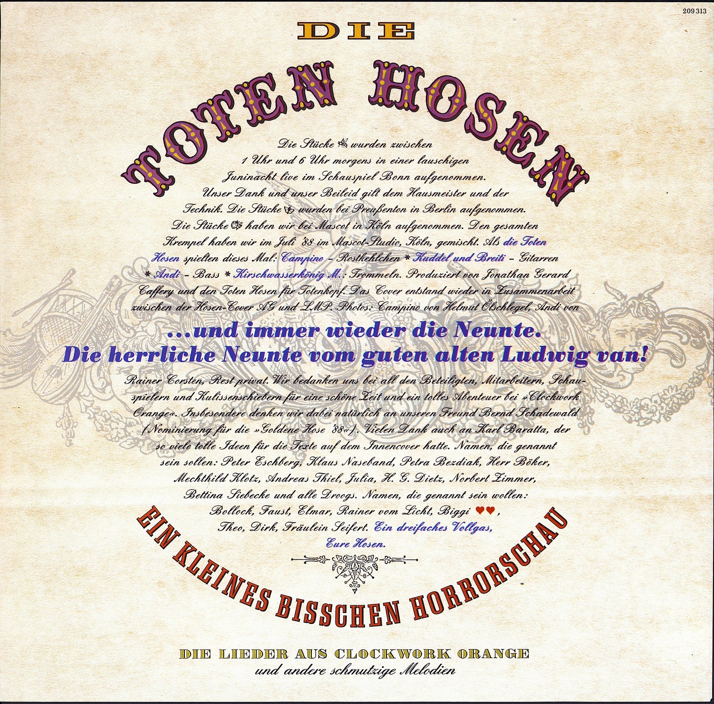 Die Toten Hosen – Ein Kleines Bisschen Horrorschau Vinyl LP