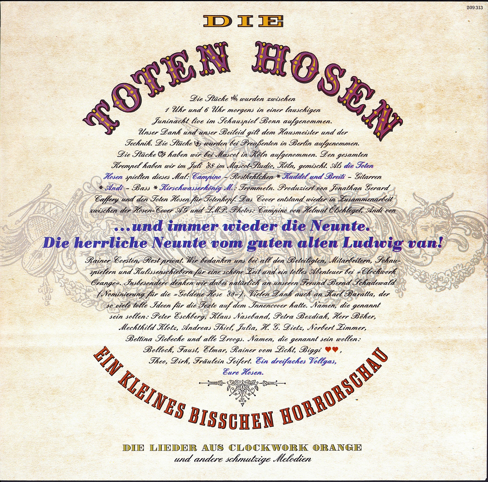 Die Toten Hosen – Ein Kleines Bisschen Horrorschau Vinyl LP