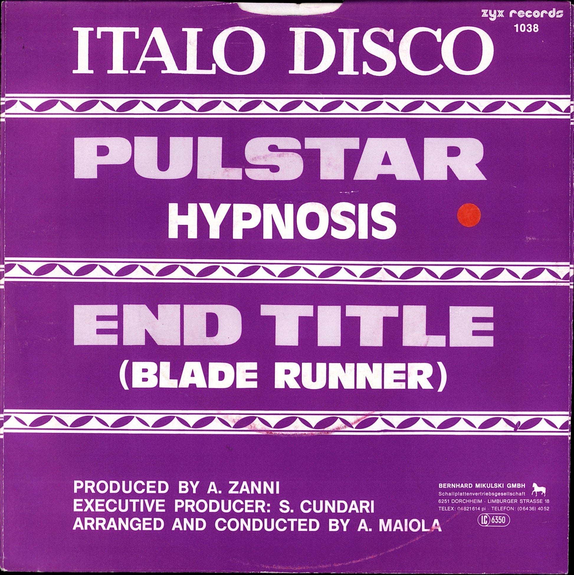 Hypnosis – Pulstar / End Title Blade Runner Vinyl 7" | DE Original | 1983