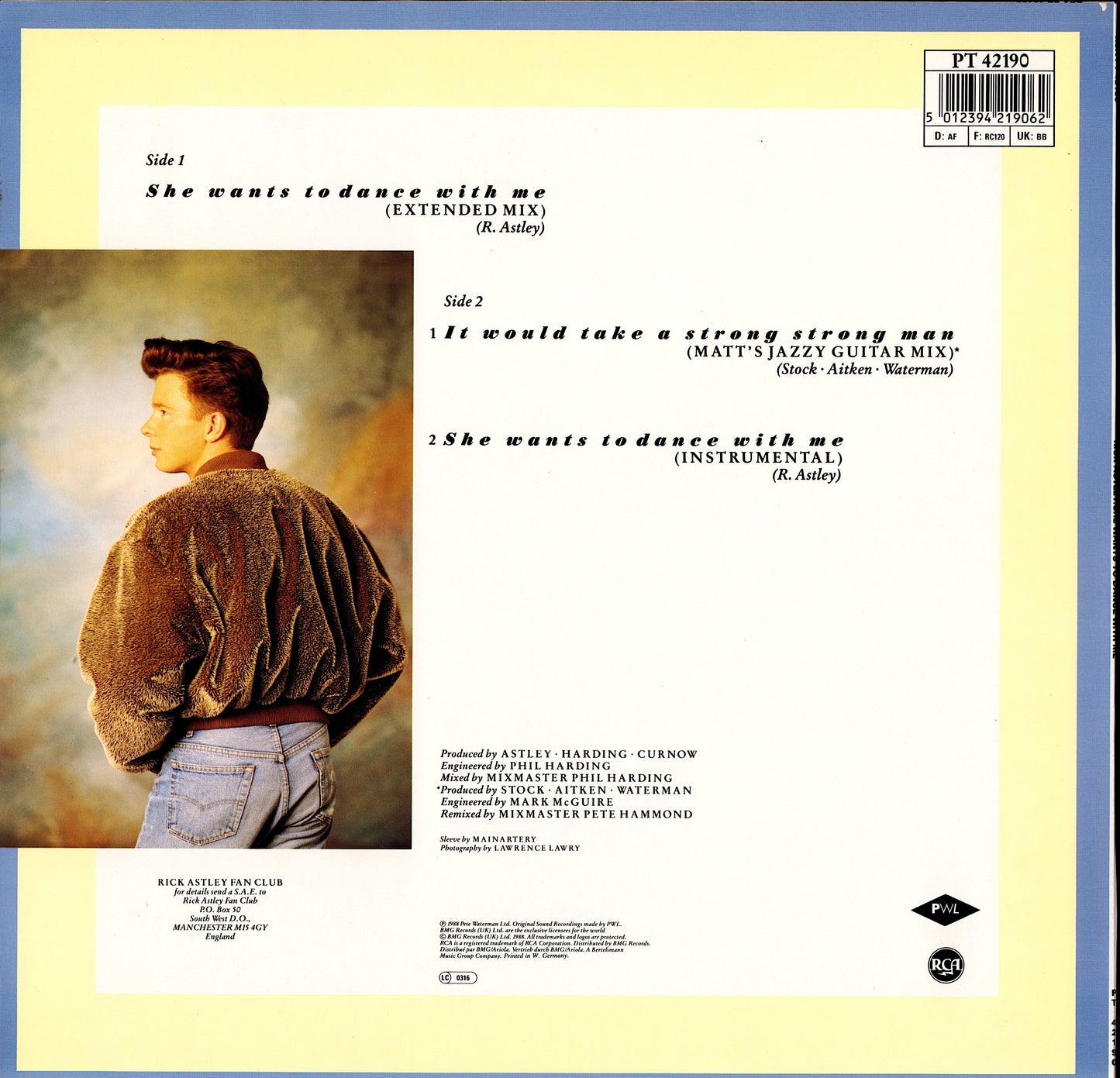 Rick Astley – She Wants To Dance With Me Vinyl 12" | EU Original | 1988