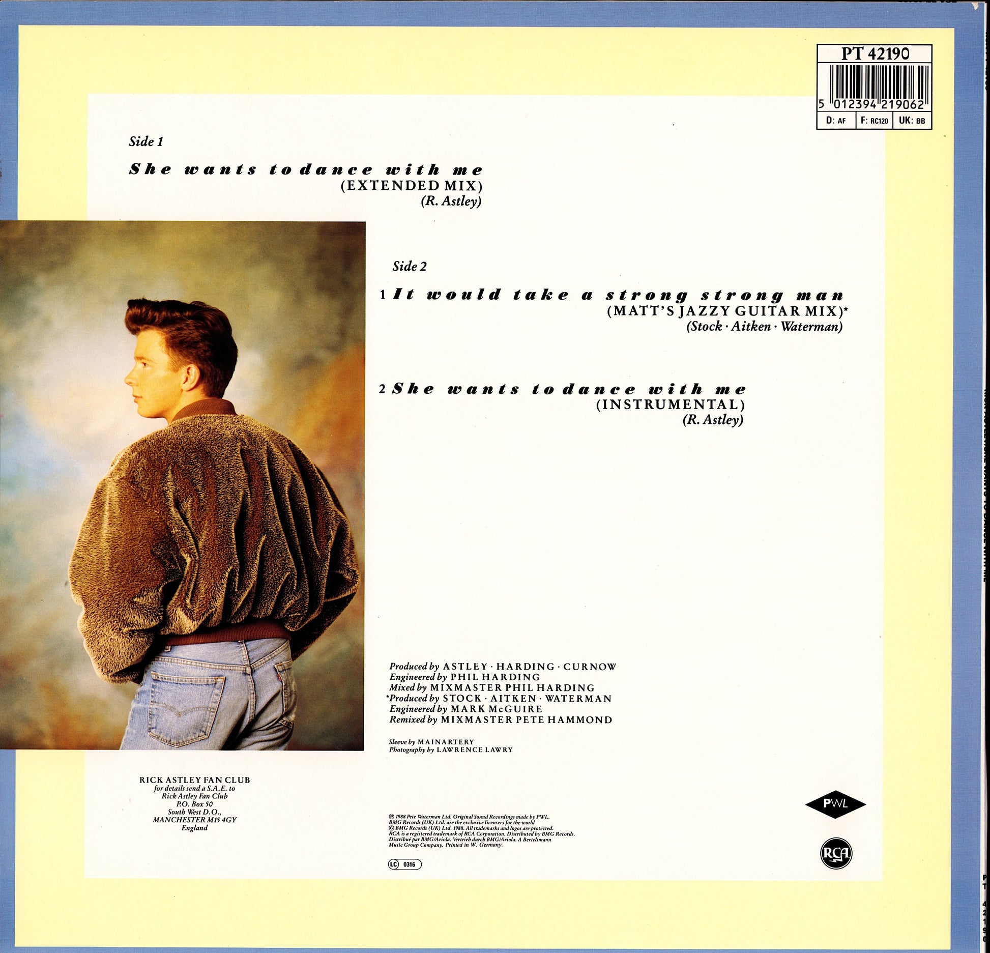 Rick Astley – She Wants To Dance With Me Vinyl 12" | EU Original | 1988