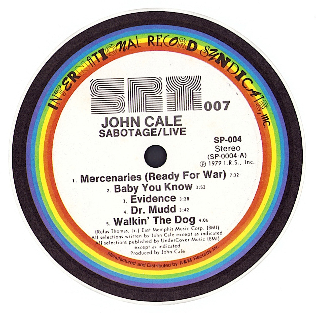 John Cale ‎- Sabotage/Live Vinyl LP
