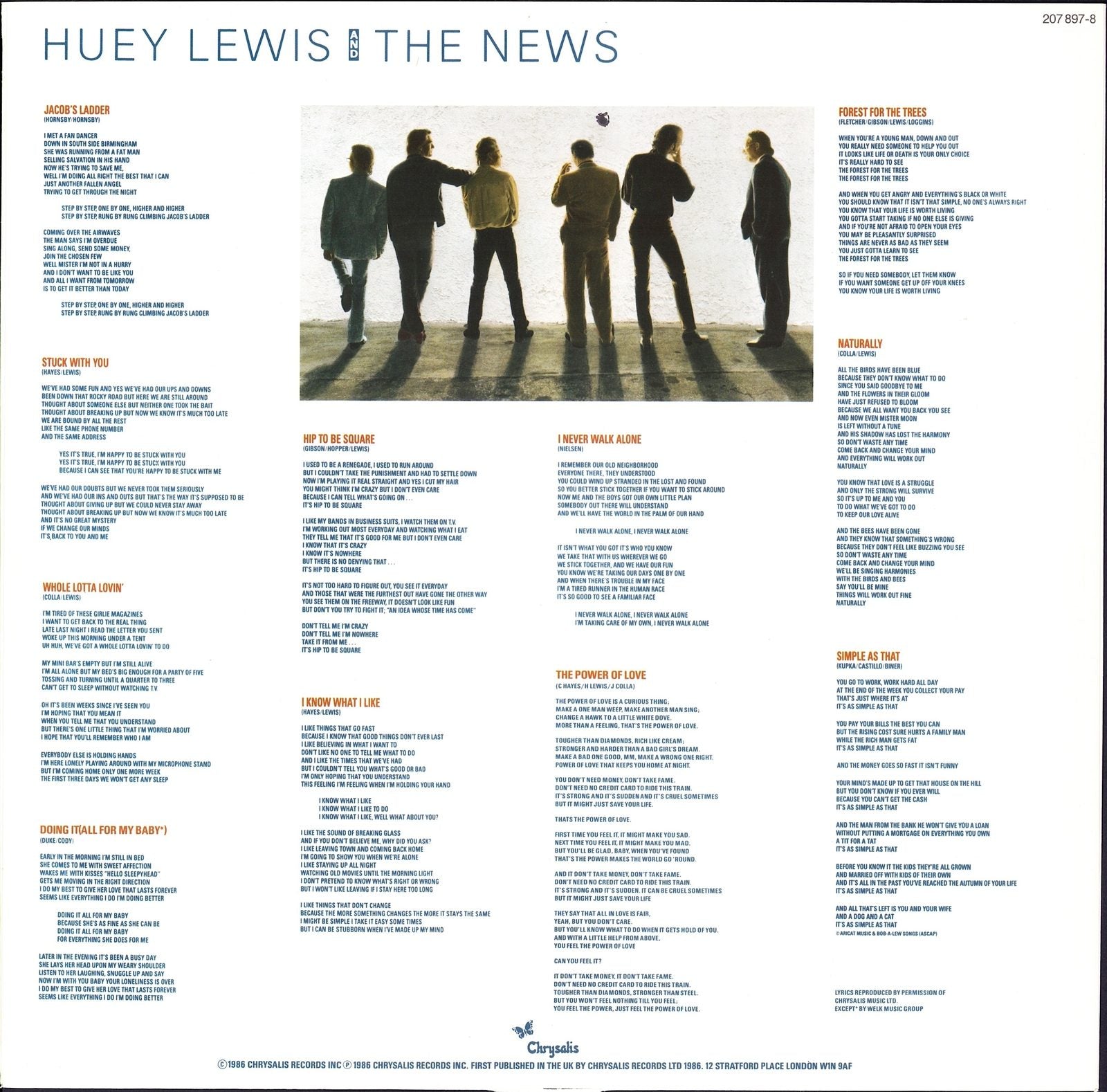 Huey Lewis And The News ‎– Fore! Vinyl LP