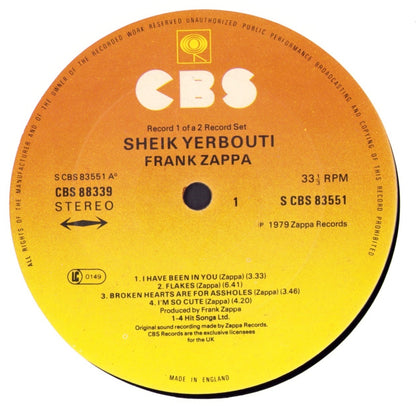 Frank Zappa - Sheik Yerbouti Vinyl 2LP