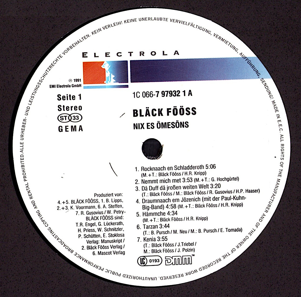 Bläck Fööss – Nix Es Ömesöns Vinyl LP | DE Original | 1991