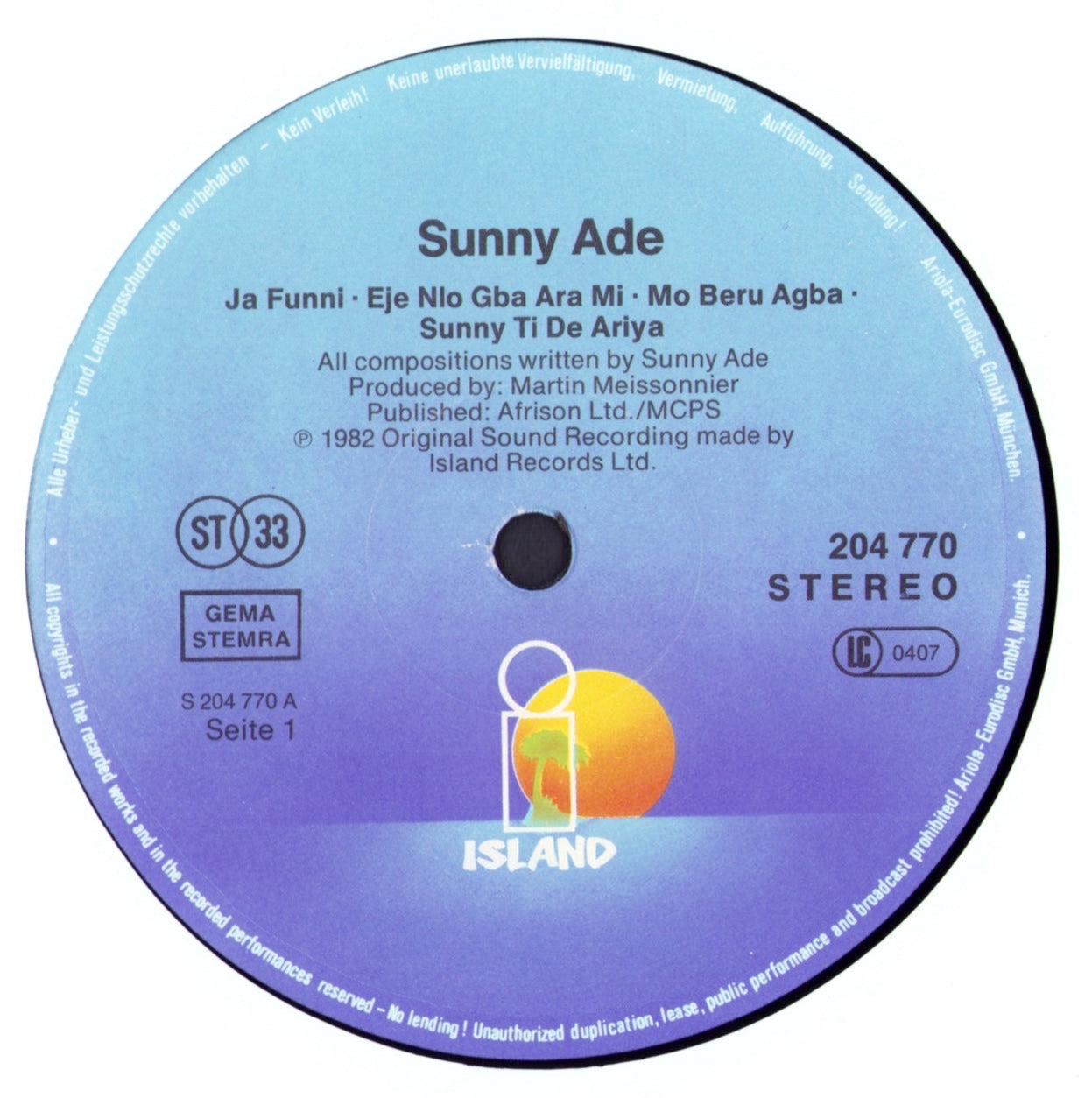King Sunny Adé And His African Beats - Juju Music Vinyl LP