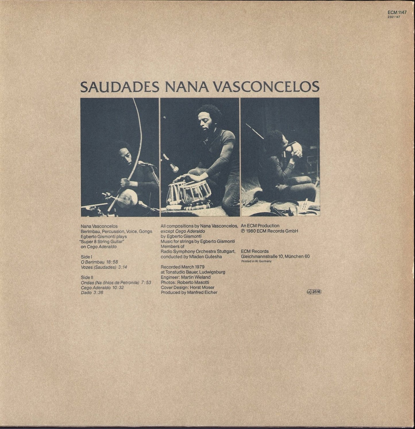 Nana Vasconcelos - Saudades Vinyl LP ECM Records