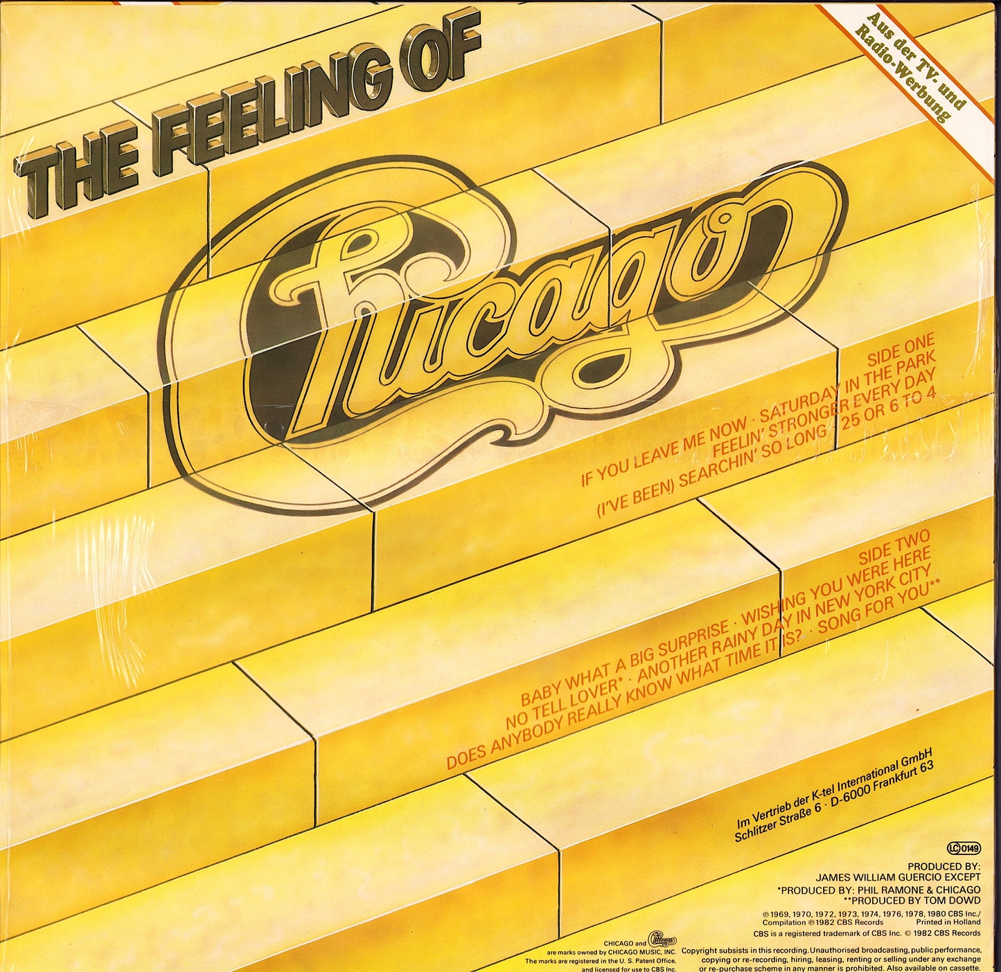 Chicago – The Feeling Of A Collection Of Their Greatest Hits Vinyl LP