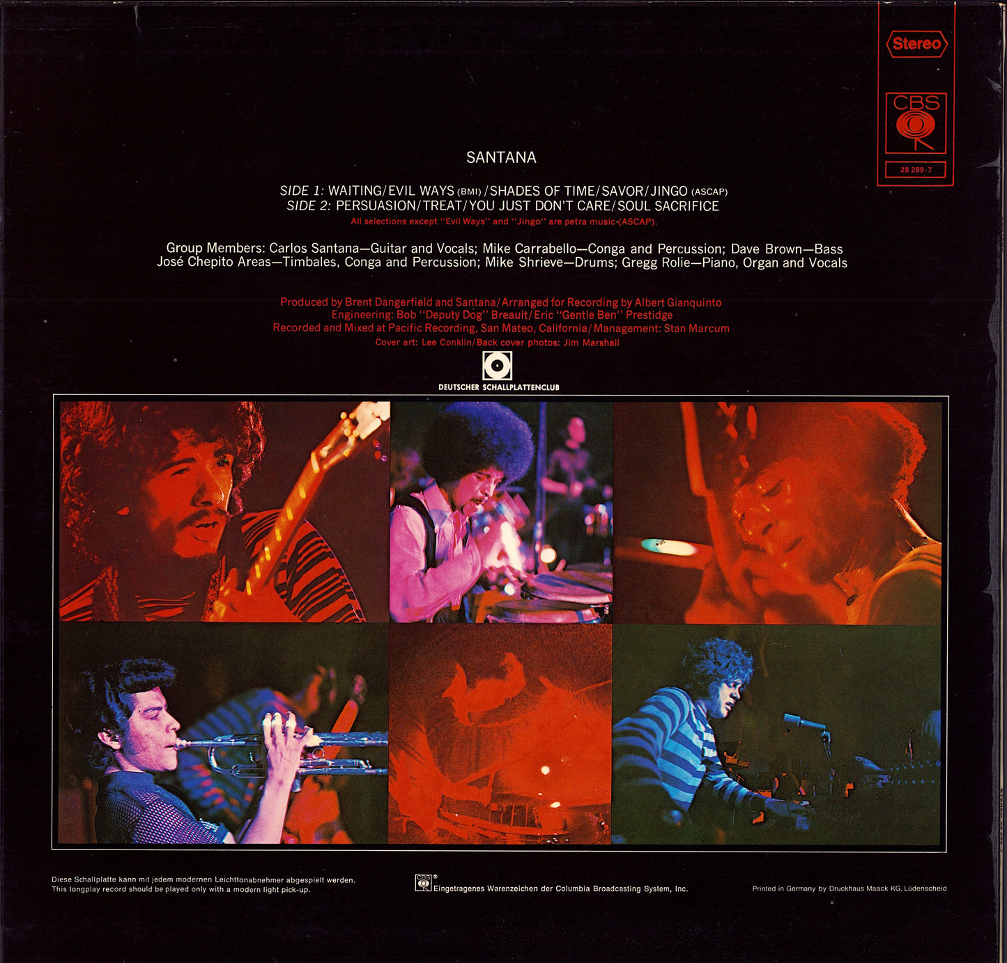 Santana ‎- Santana Vinyl LP Club Edition