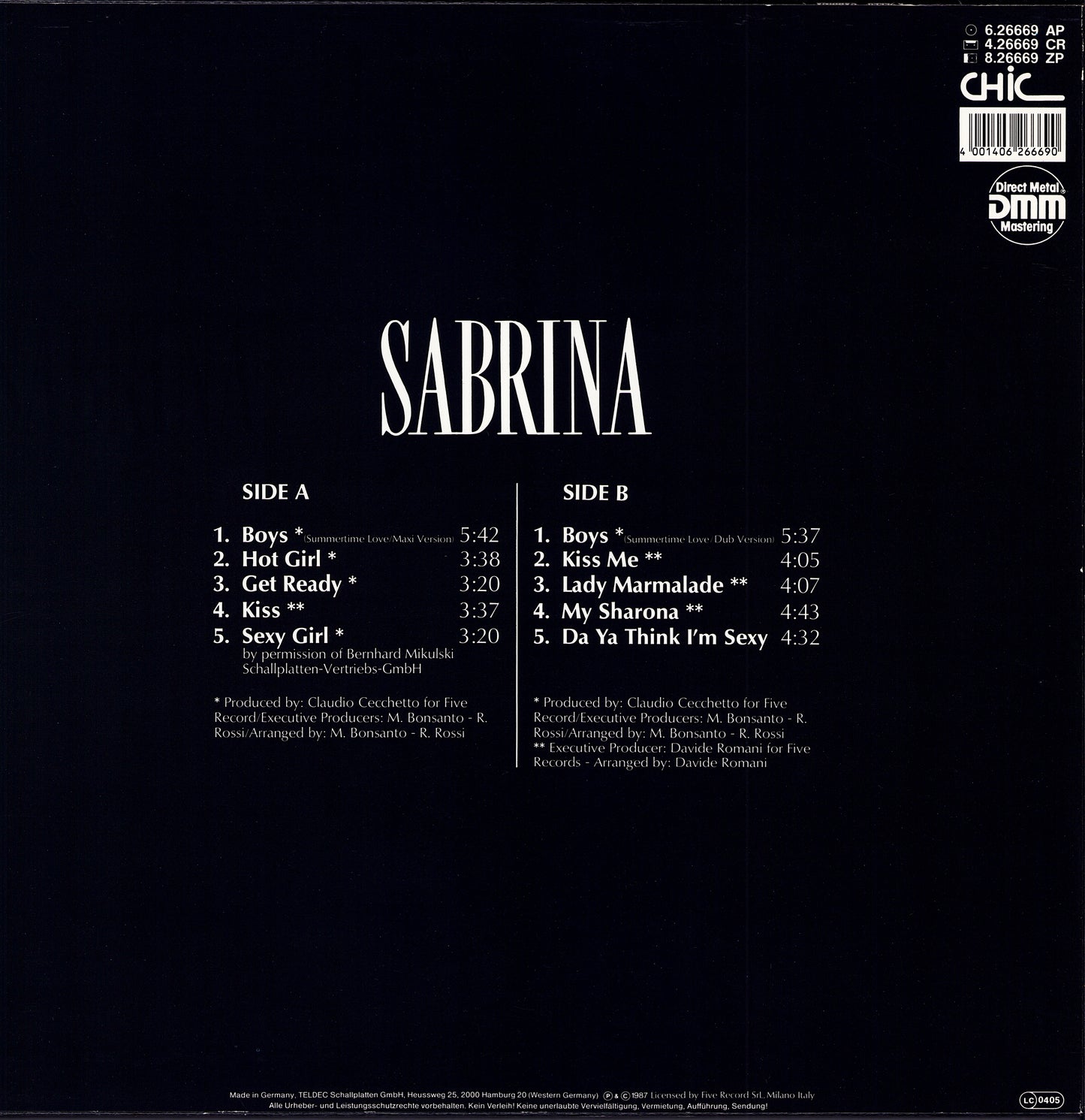 Sabrina ‎- Sabrina Vinyl LP