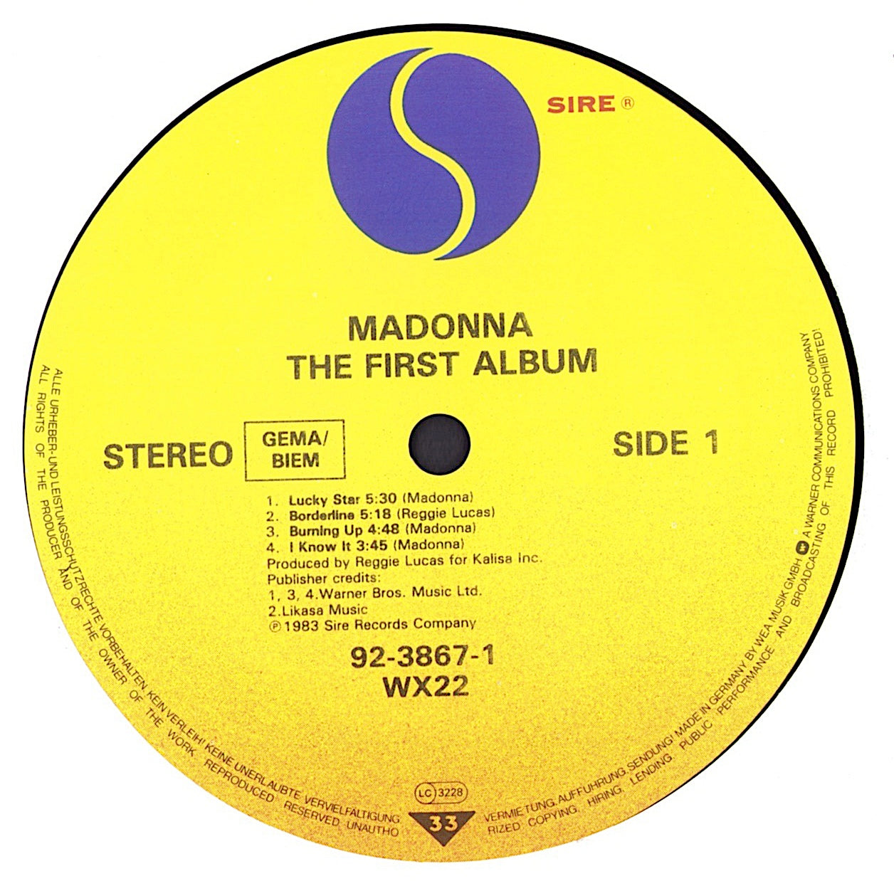 Madonna - The First Album Vinyl LP