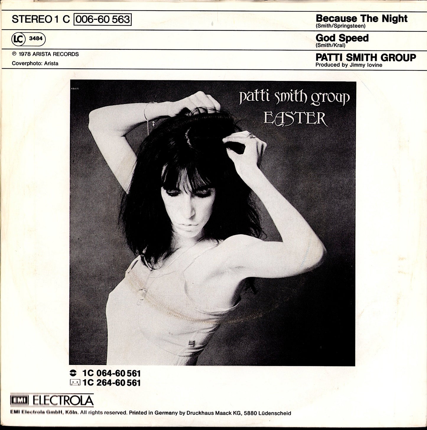 Patti Smith Group – Because The Night Vinyl 7" | DE Original | 1978