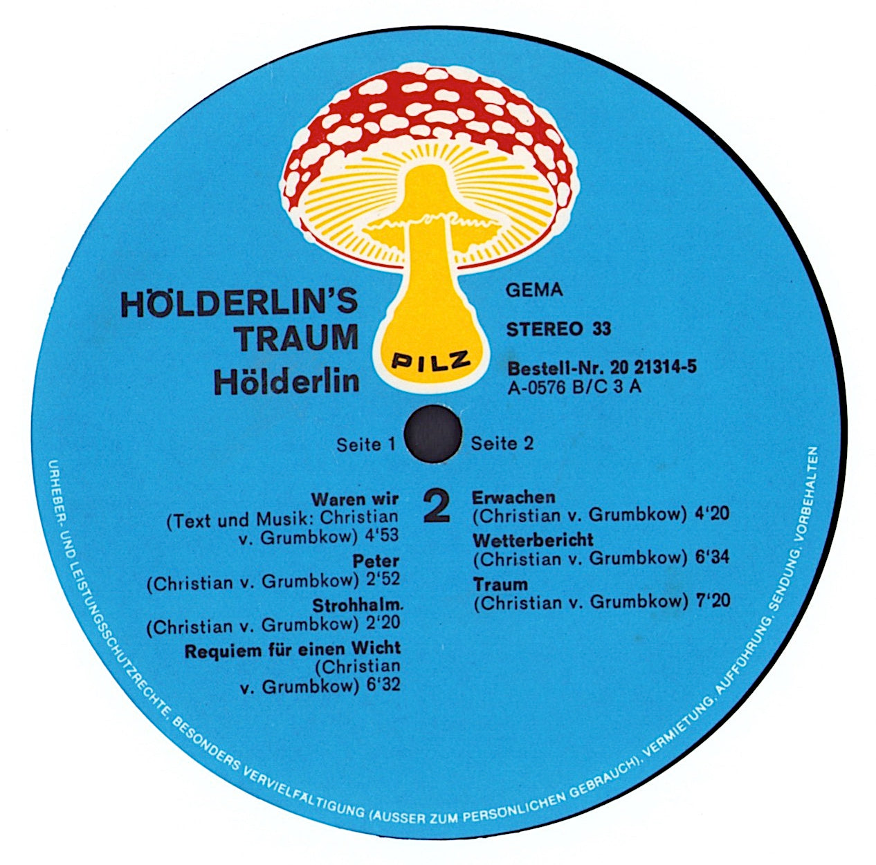 Hölderlin - Hölderlins Traum Vinyl LP