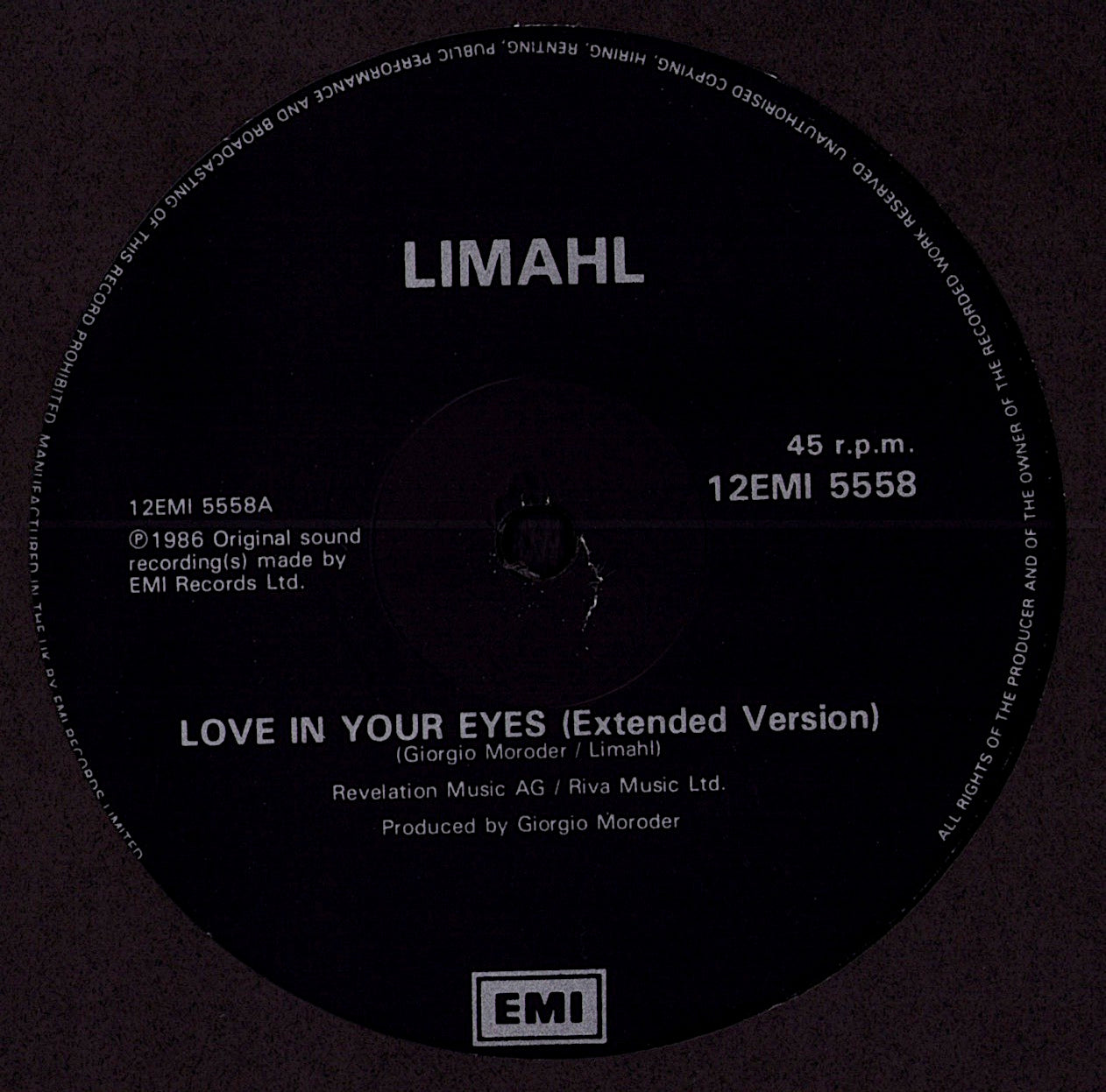 Limahl – Love In Your Eyes Vinyl 12" | UK Original | 1986