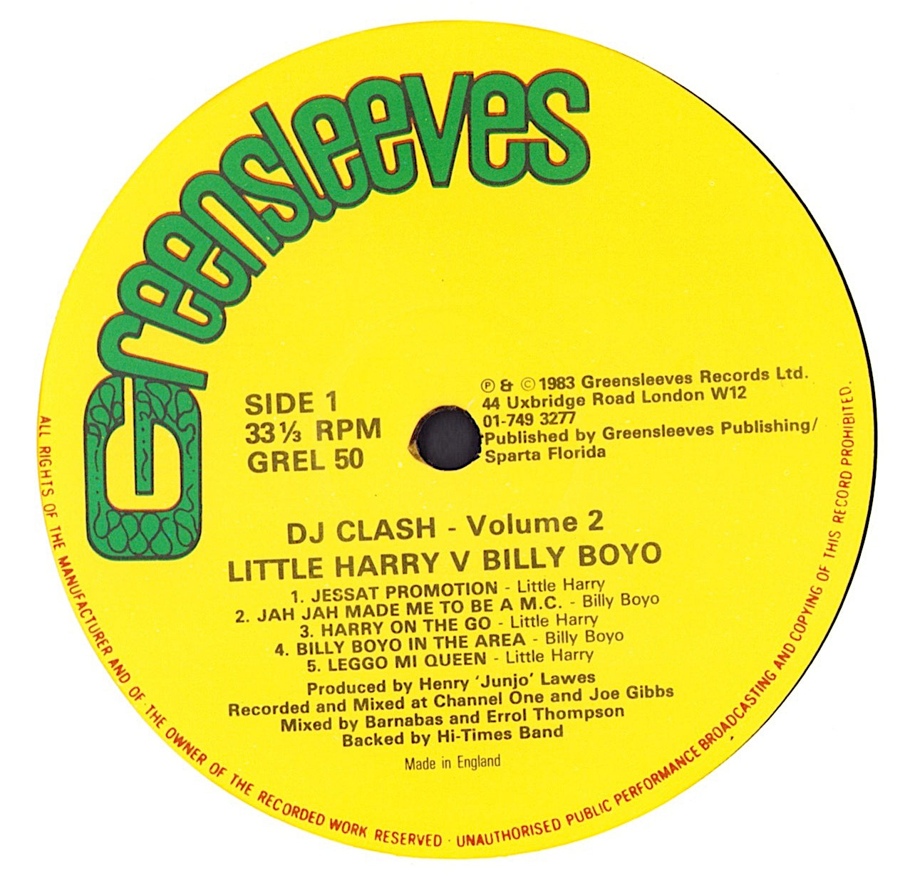 Little Harry V Billy Boyo - DJ Clash Volume 2 Vinyl LP