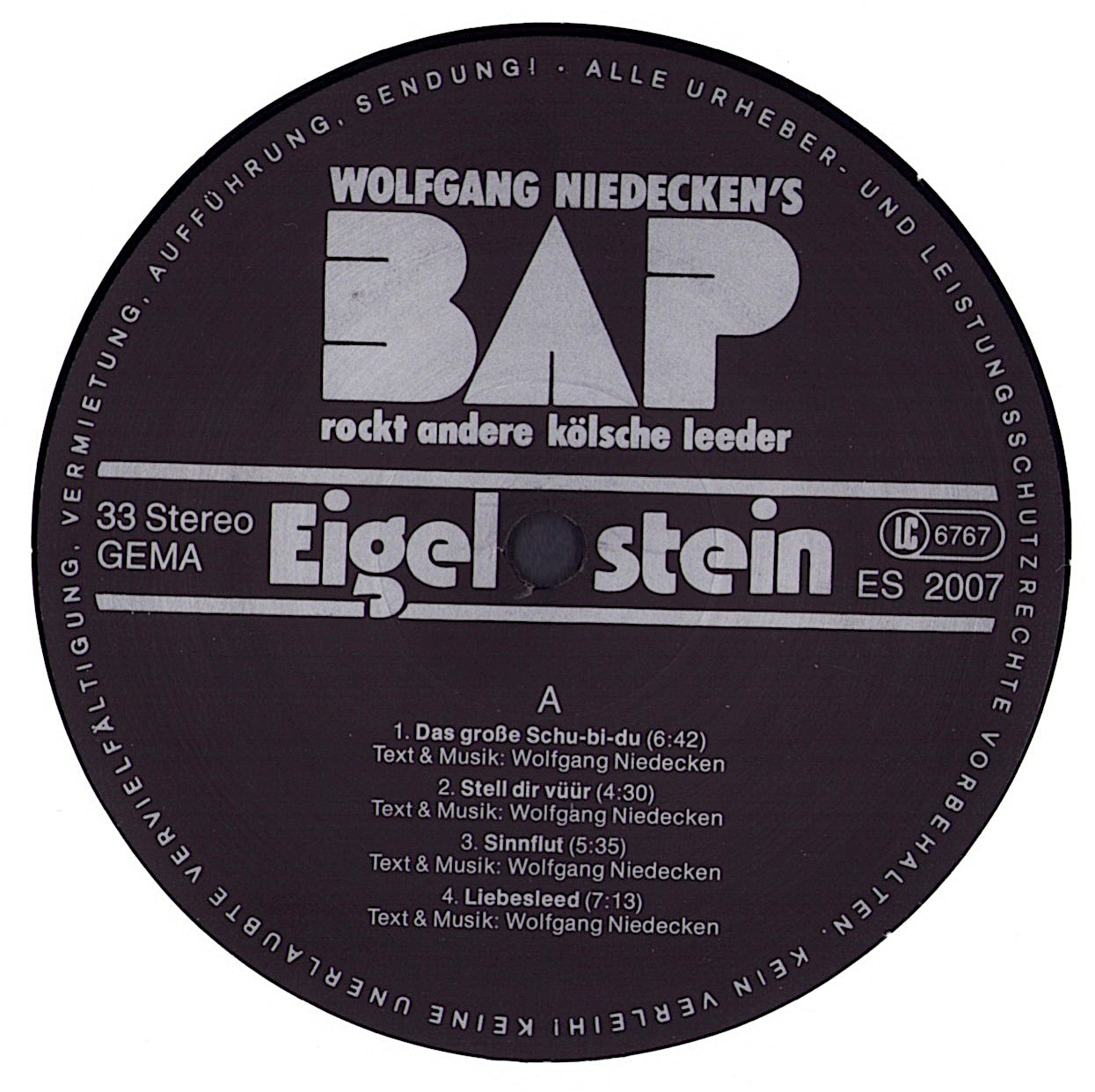 Wolfgang Niedecken's BAP ‎- Rockt Andere Kölsche Leeder Vinyl LP mit Postkarte