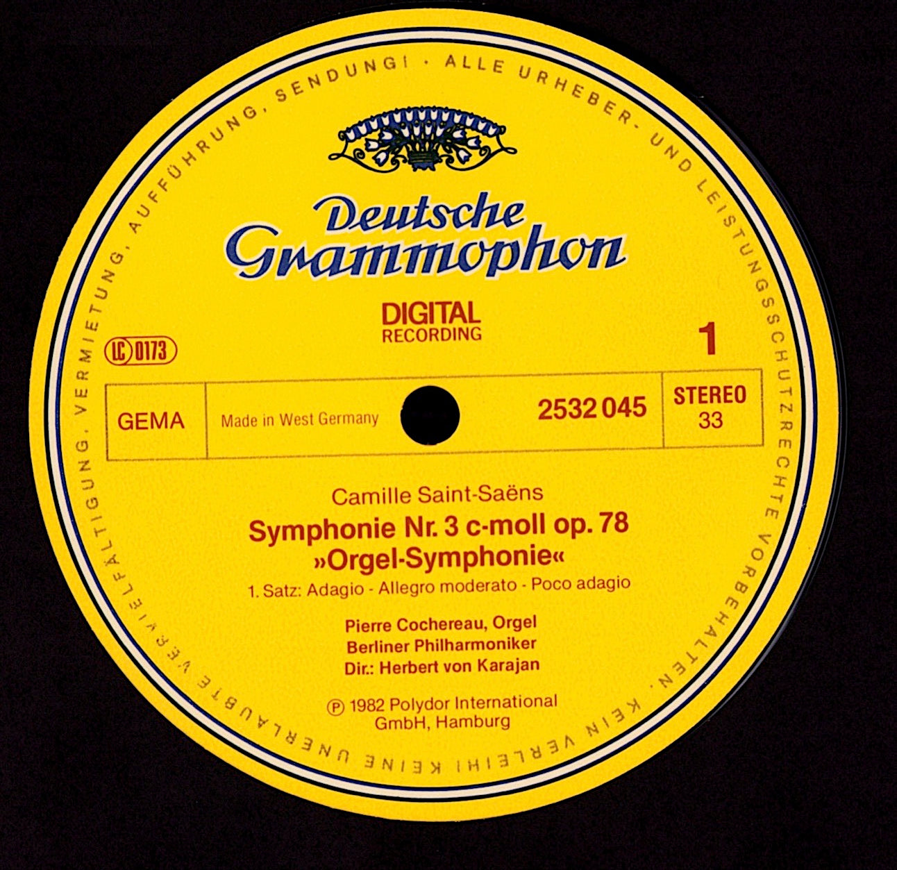 Saint-Saëns – Symphony No. 3 “Organ” – Karajan / Berlin Philharmonic Vinyl LP | EU Original | 1982
