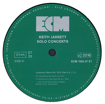 Keith Jarrett - Solo Concerts: Bremen / Lausanne Vinyl 3LP Box Set