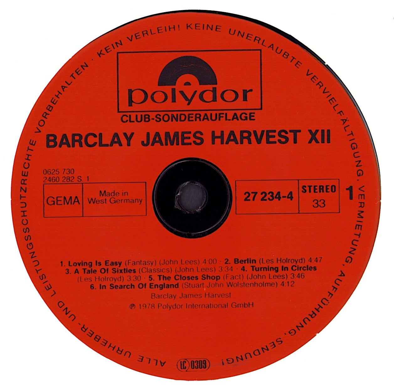 Barclay James Harvest - XII Vinyl LP Club Edition