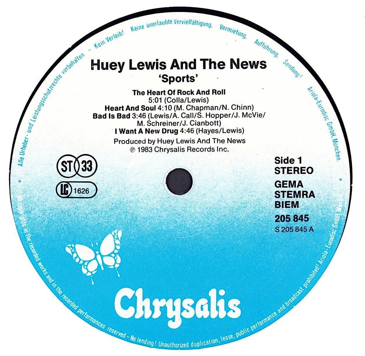 Huey Lewis And The News - Sports Vinyl LP