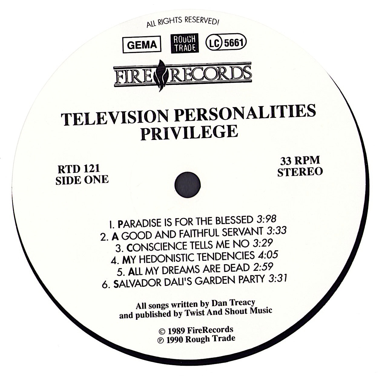 Television Personalities ‎- Privilege Vinyl LP