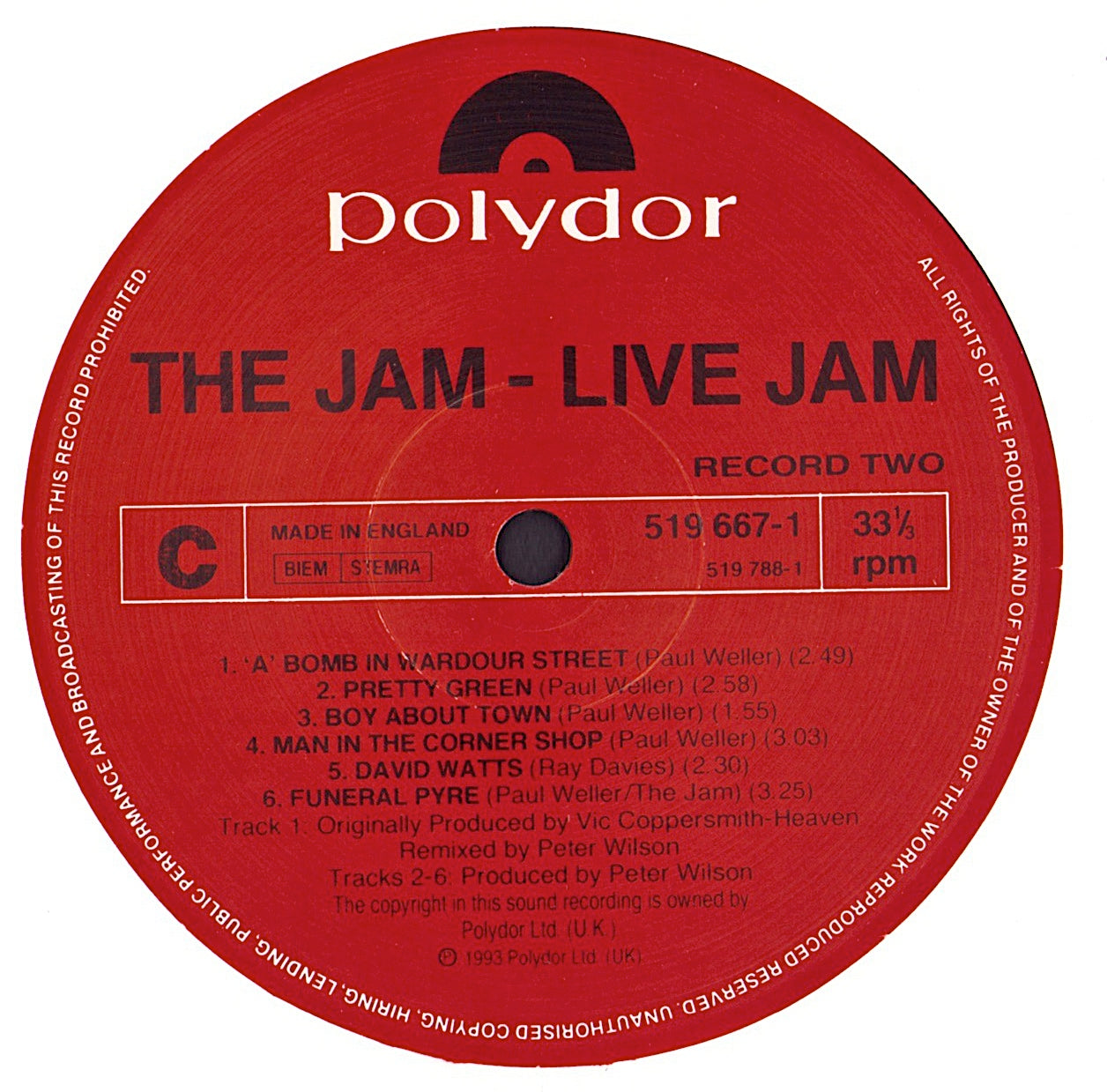 The Jam – Live Jam Vinyl 2LP