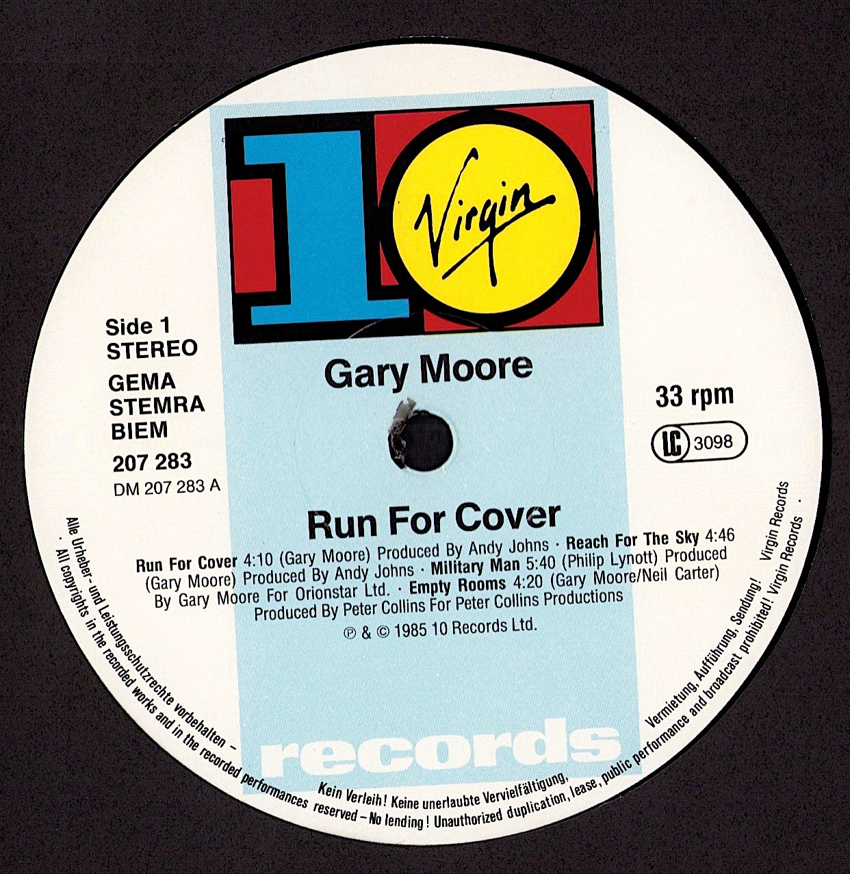 Gary Moore – Run For Cover Vinyl LP | EU Reissue | 1985