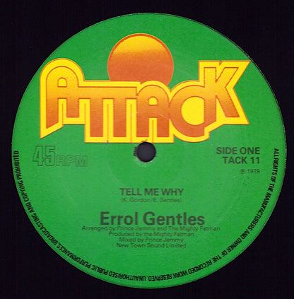 Errol Gentles ‎– Tell Me Why / Far Far Away Vinyl 12"