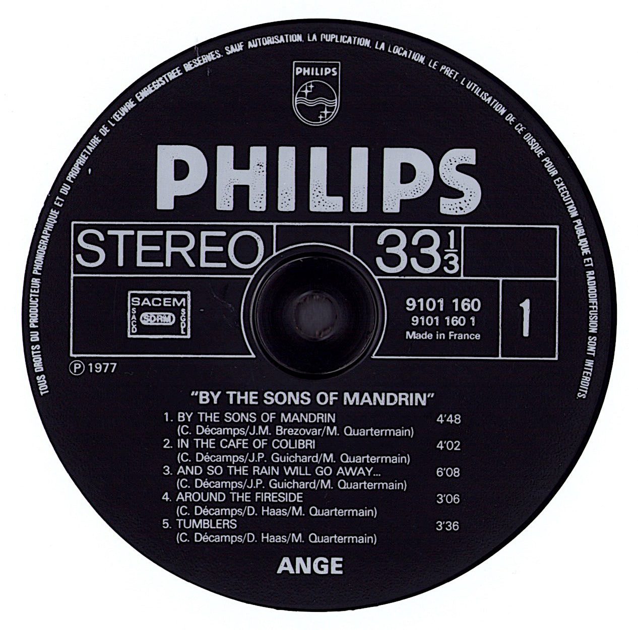 Ange - By The Sons Of Mandrin Vinyl LP
