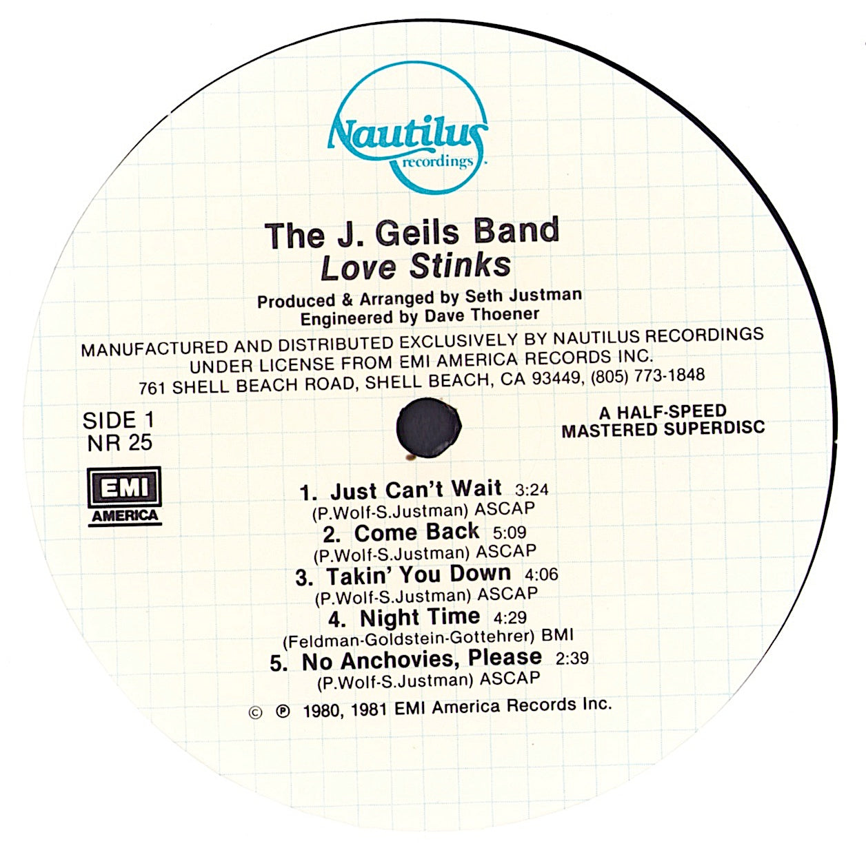 The J. Geils Band ‎– Love Stinks Vinyl LP Halfspeed Mastered