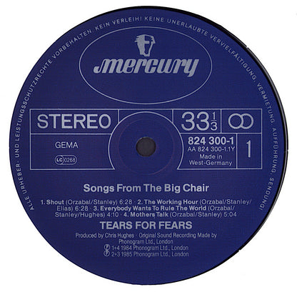 Tears For Fears - Songs From The Big Chair Vinyl LP