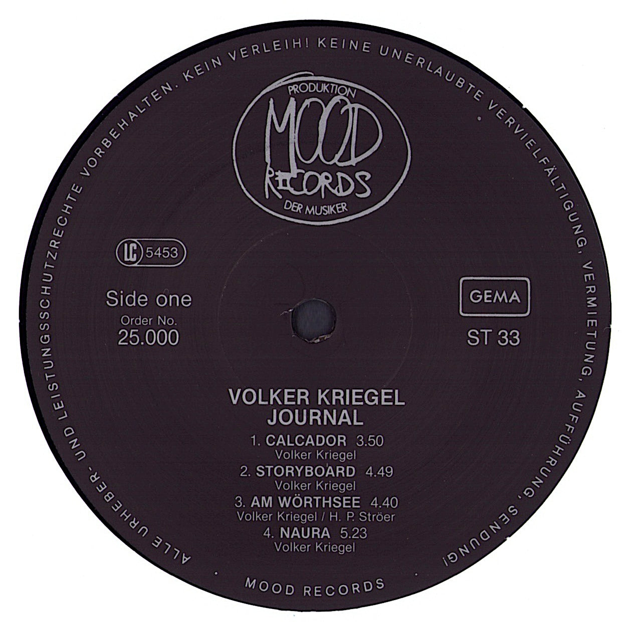 Volker Kriegel - Journal Vinyl LP