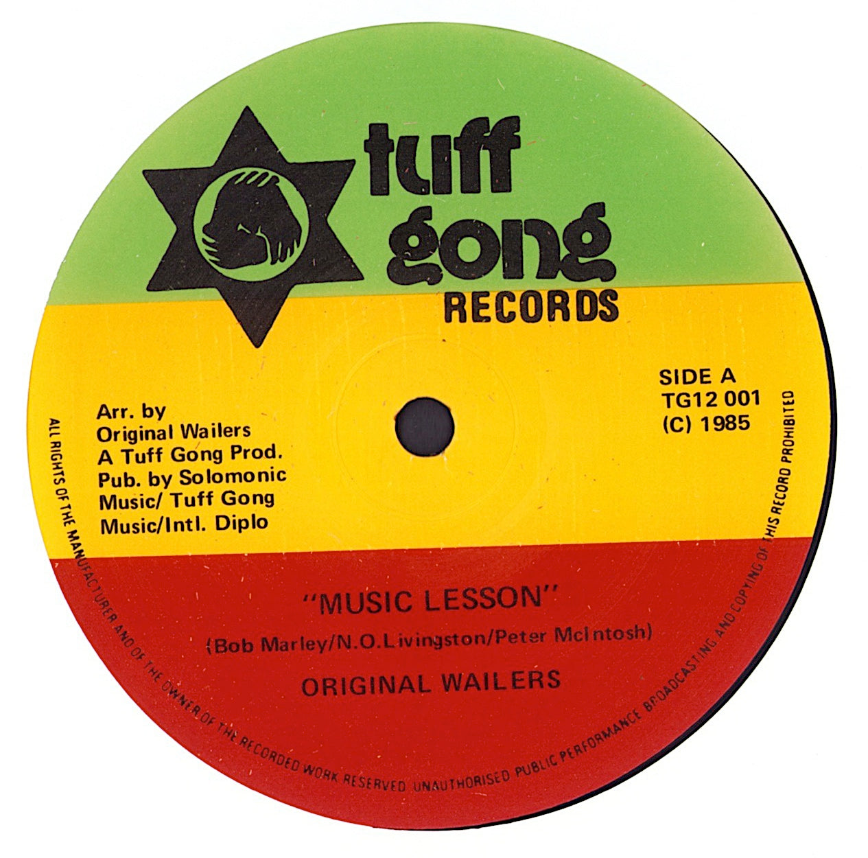 The Original Wailers - Music Lesson / Nice Time Vinyl 12" Maxi-Single
