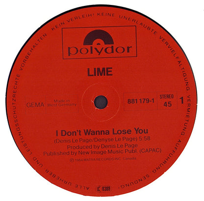 Lime – I Don't Wanna Lose You / The Party's Over Vinyl 12" Maxi-Single